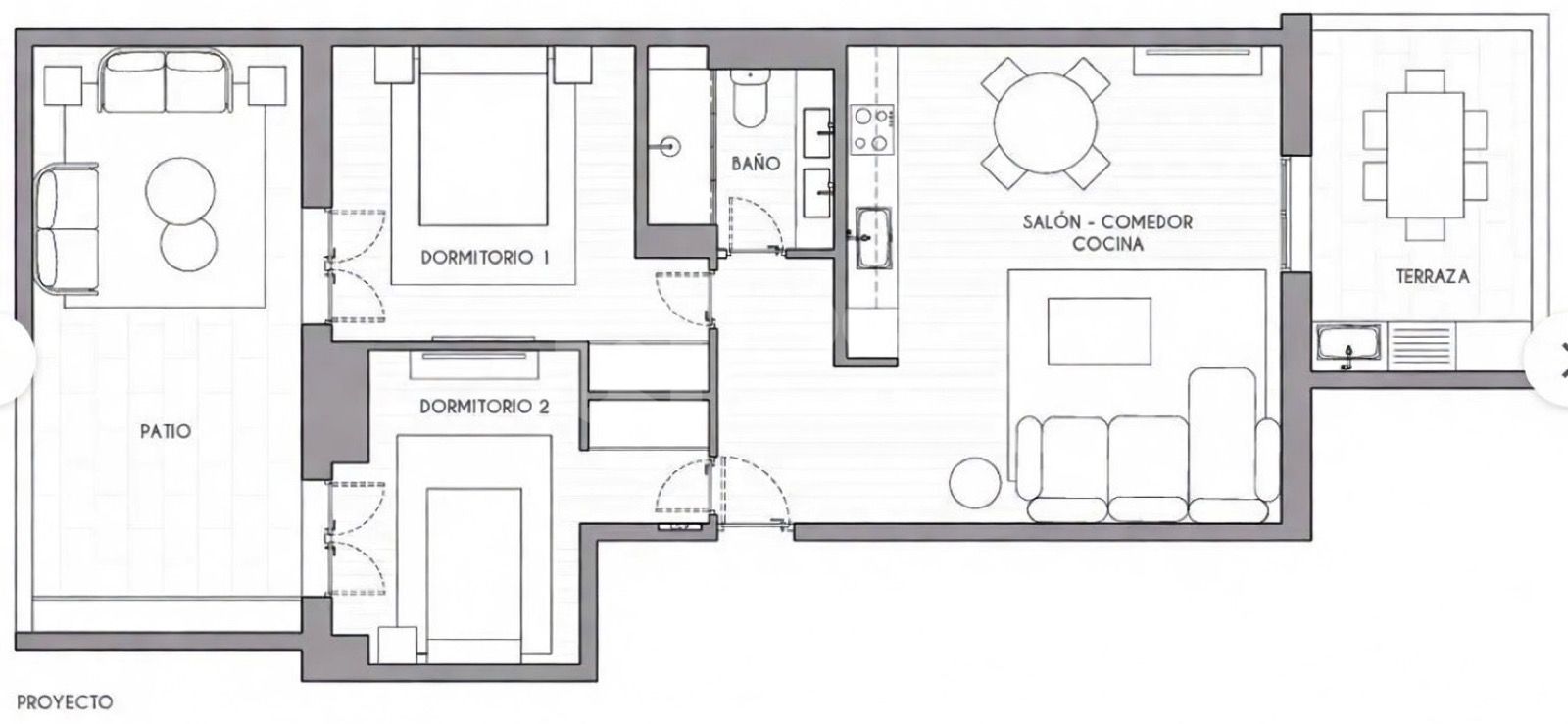 Beachfront 1-Bedroom Apartment with Reform Project
