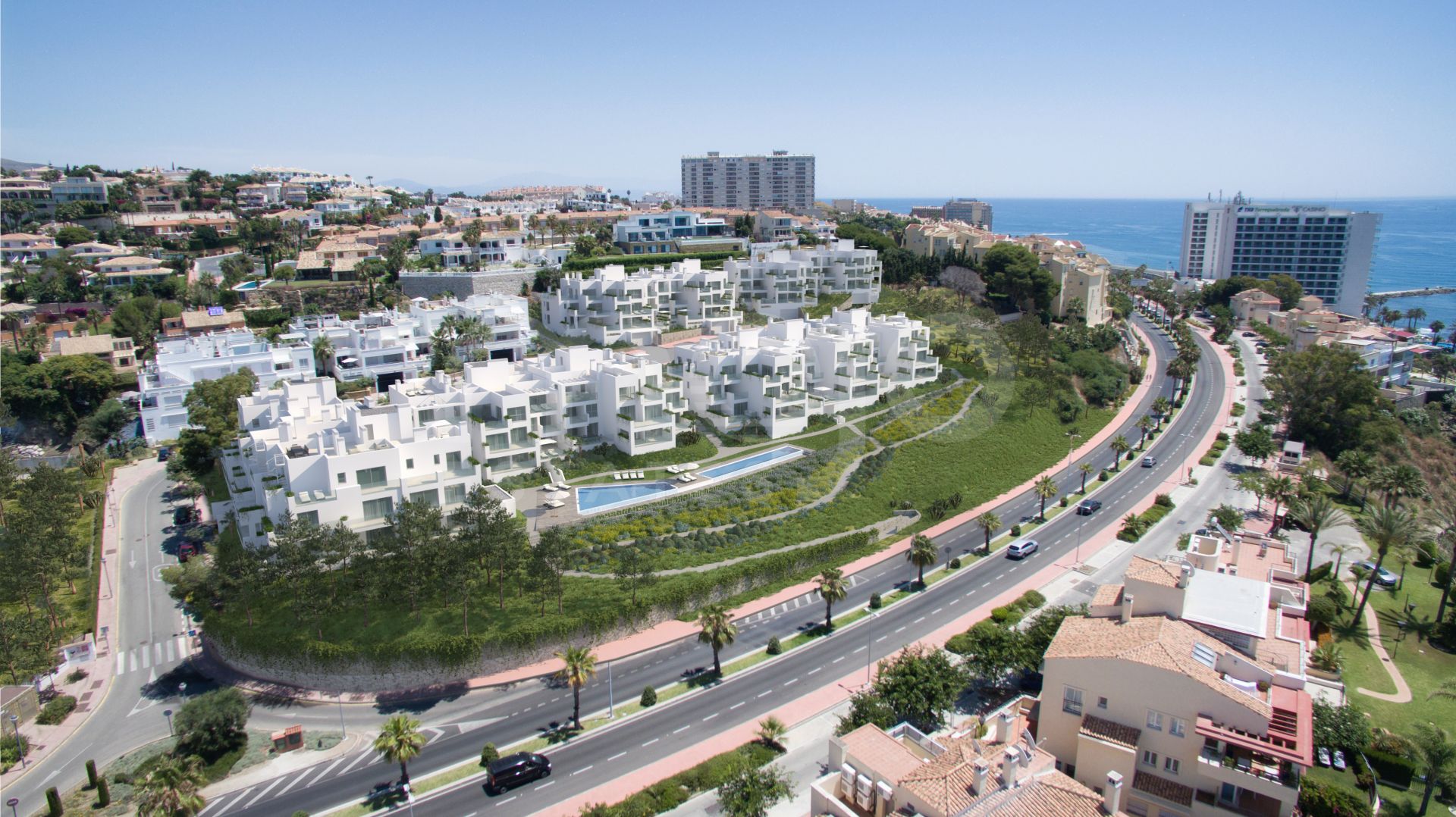 90 viviendas en estilo contemporáneo con excelentes calidades y acabados y laplaya a sus pies. Viviendas de 1, 2 y 3 dormitorios con amplias terrazas yespacios acristalados que le ofrecen espectaculares vistas ininterrumpidas delmar.