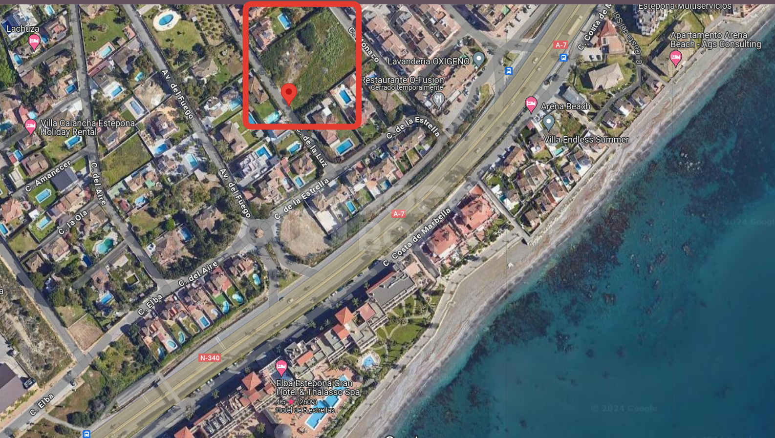 UNIQUE Plot for apartment hotel or 3 villas just in 500 meters from the sea.
