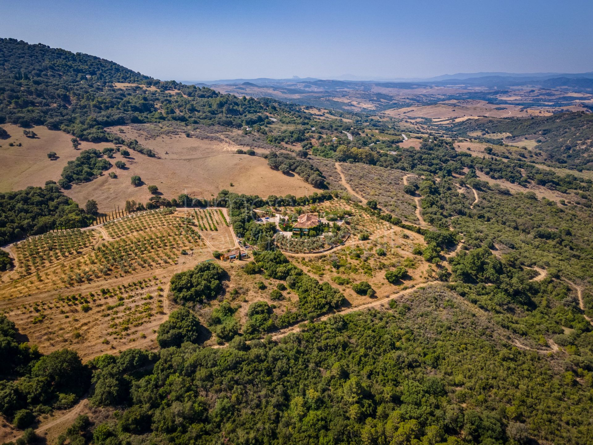 Bonito Cortijo con Casa de Invitados, Olivar y Vistas Panorámicas cerca de Gaucín