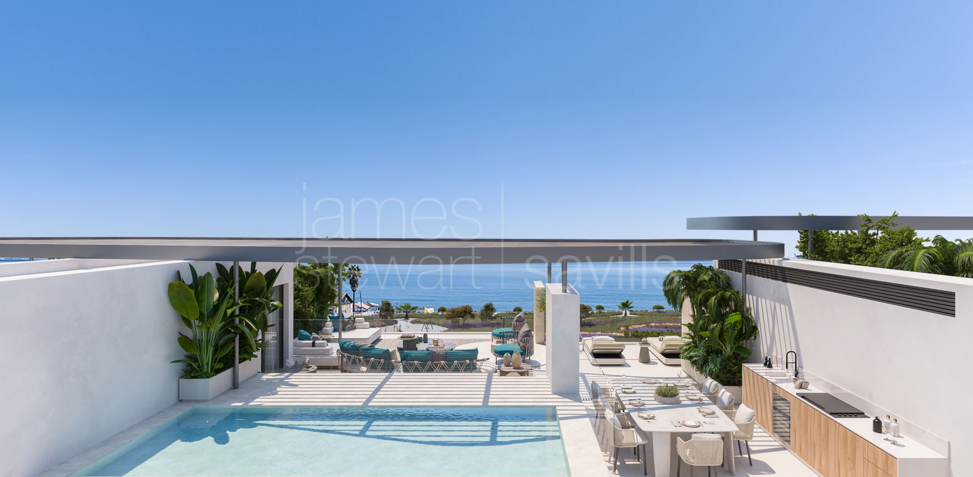 Elegant Beachfront Apartment in Manilva with 50 m² Terrace, Sea Views & Spa