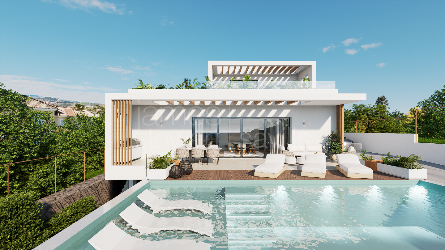 Contemporary detached villa with panoramic sea views in Casares