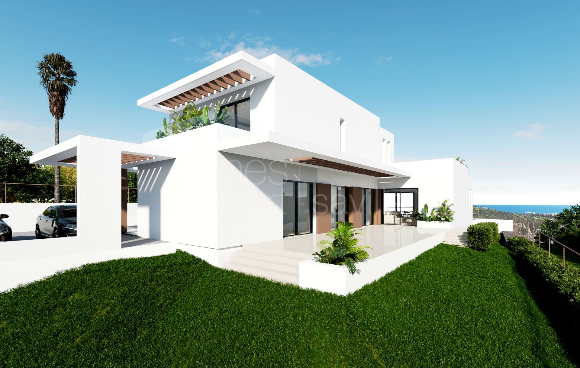 Contemporary detached villa with panoramic sea views in Casares