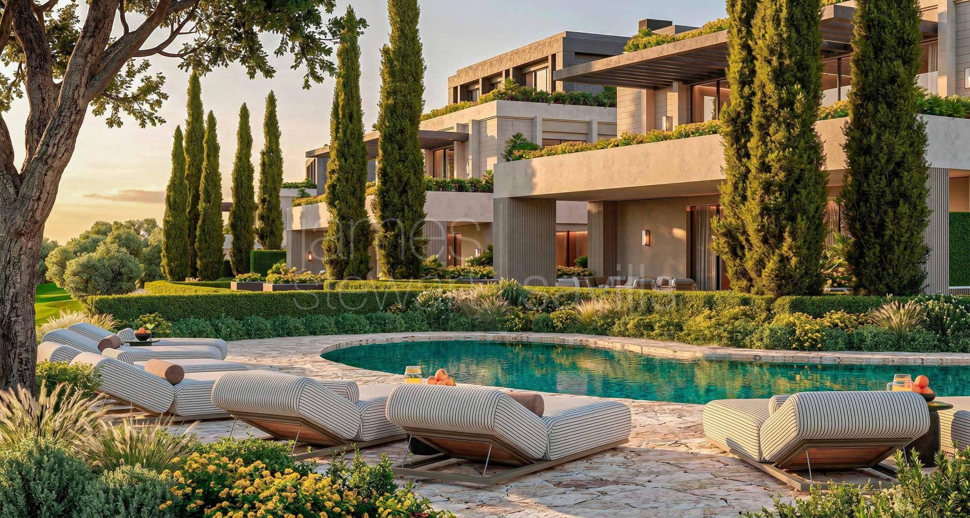 En construcción – Apartamentos de lujo en primera línea de golf en San Roque Club