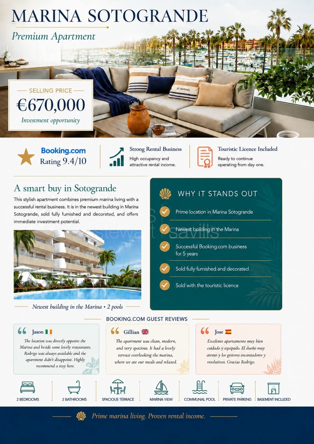 Apartamento de dos dormitorios en La Marina de Sotogrande