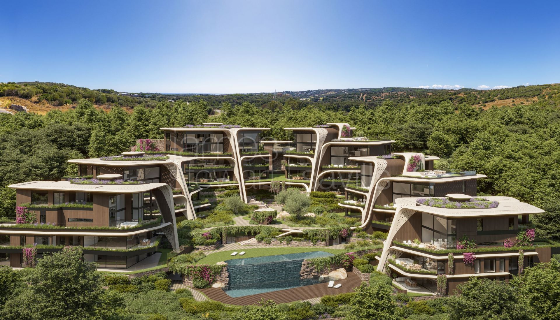 Fabuloso proyecto nuevos apartamentos futuristas junto al Colegio Internacional de Sotogrande con servicios semi-hoteleros