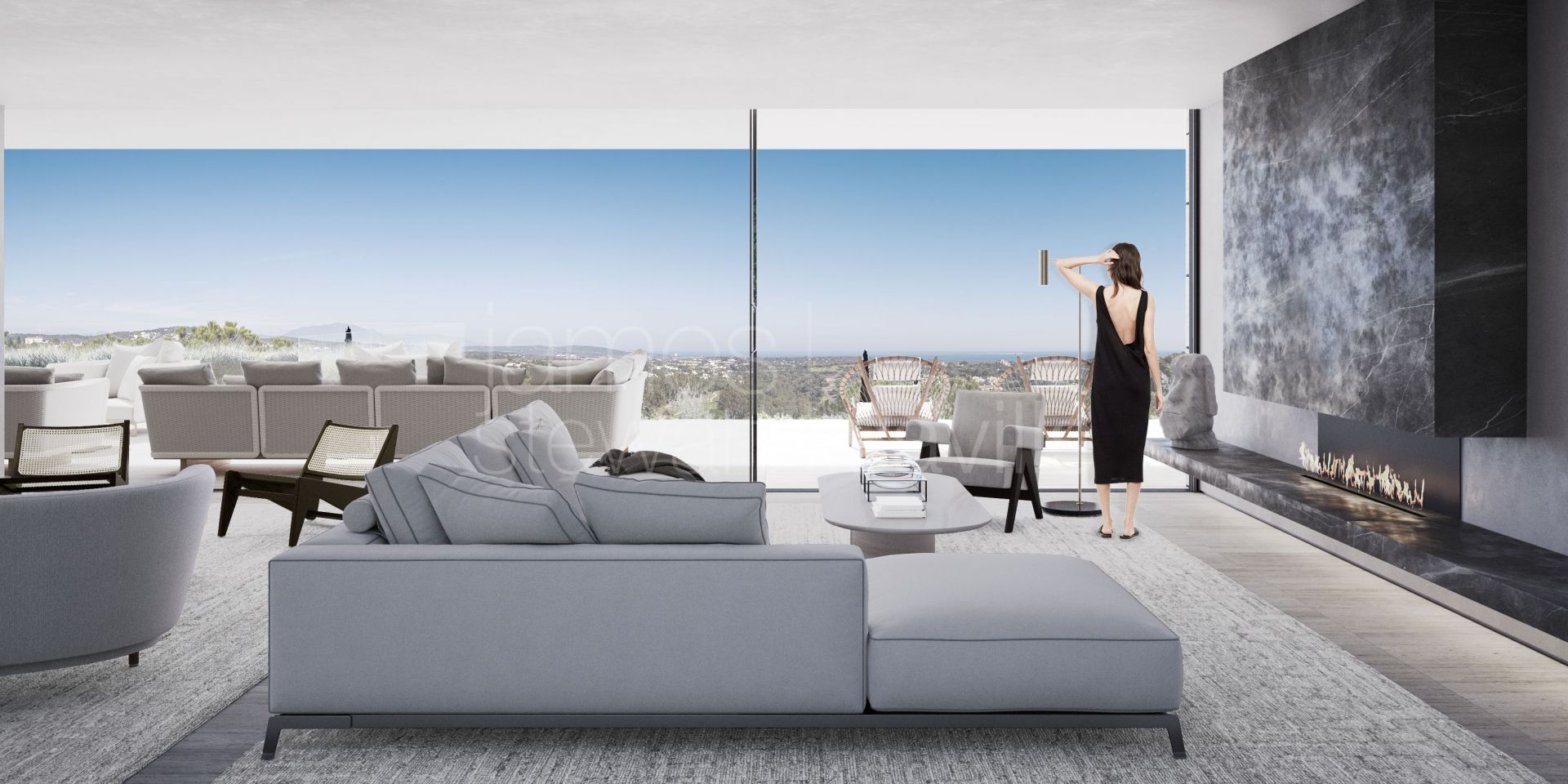 Villa en construcción casi terminada en zona de Almenara, Sotogrande Alto, con fabulosas vistas al golf y al mar
