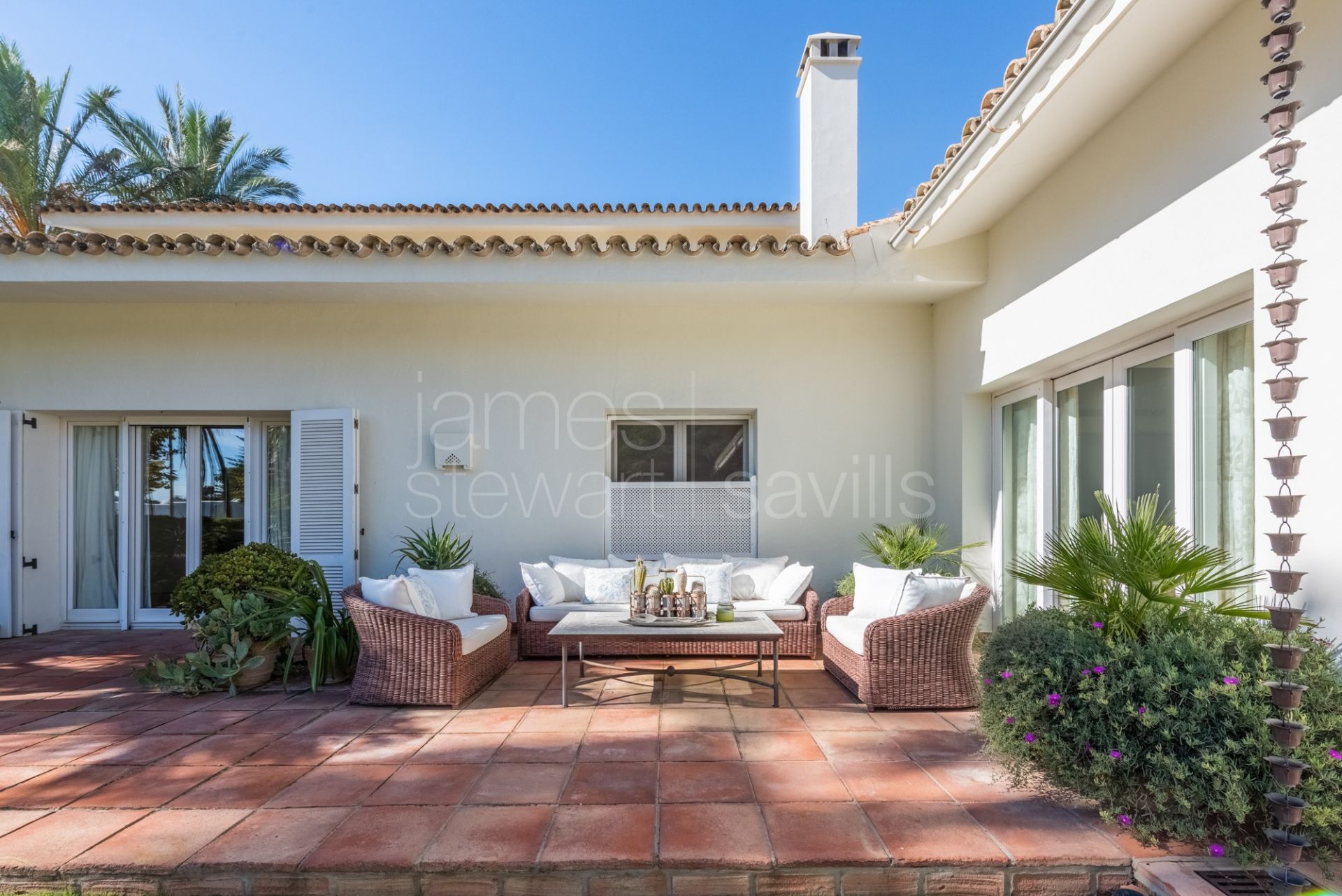 A very stylish house set in a beautiful garden in the Kings and Queens area of Sotogrande Costa