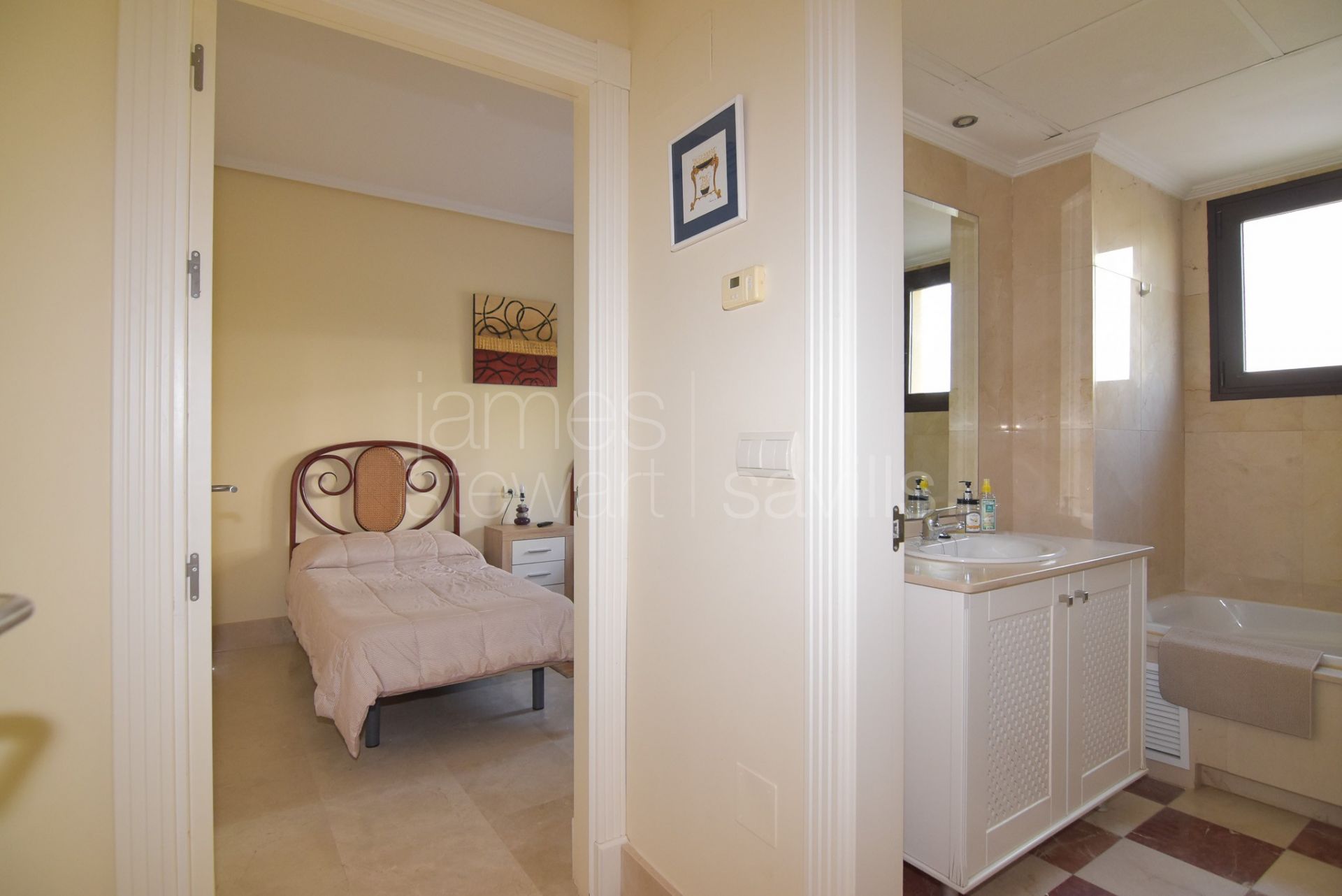 Two bedroom apartment in the beach side of the Marina with excellent rental potential