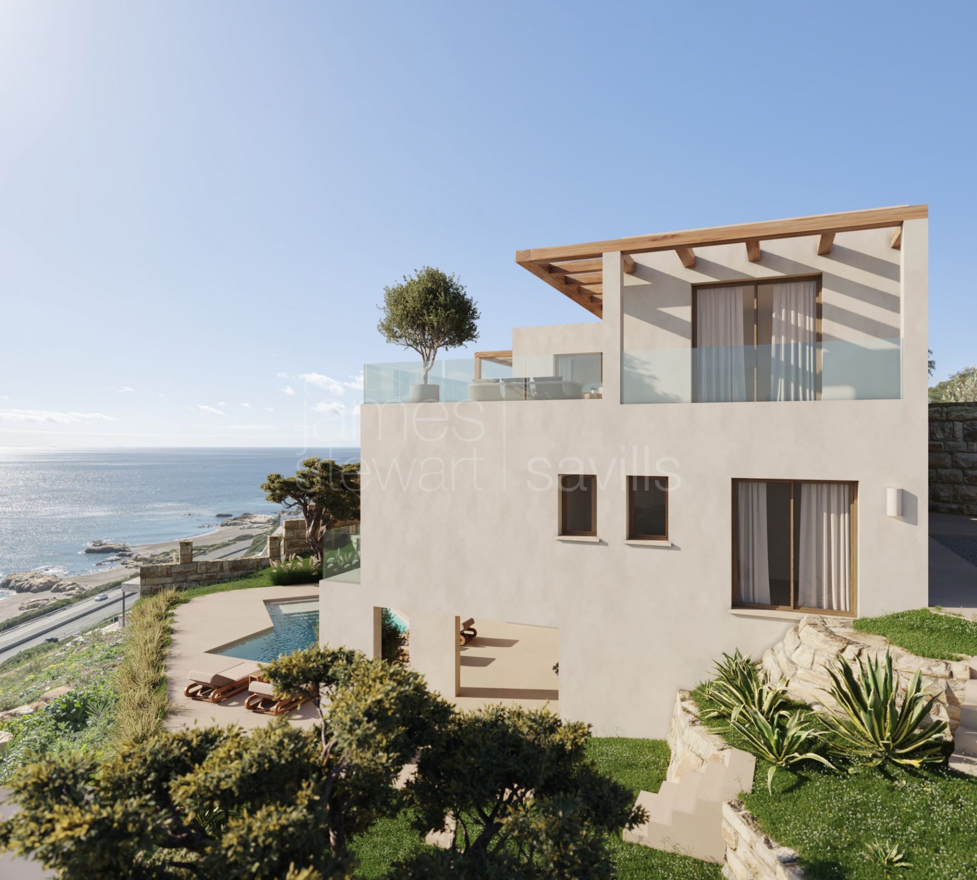 Contemporary villa with sea views in Punta Chullera, Manilva