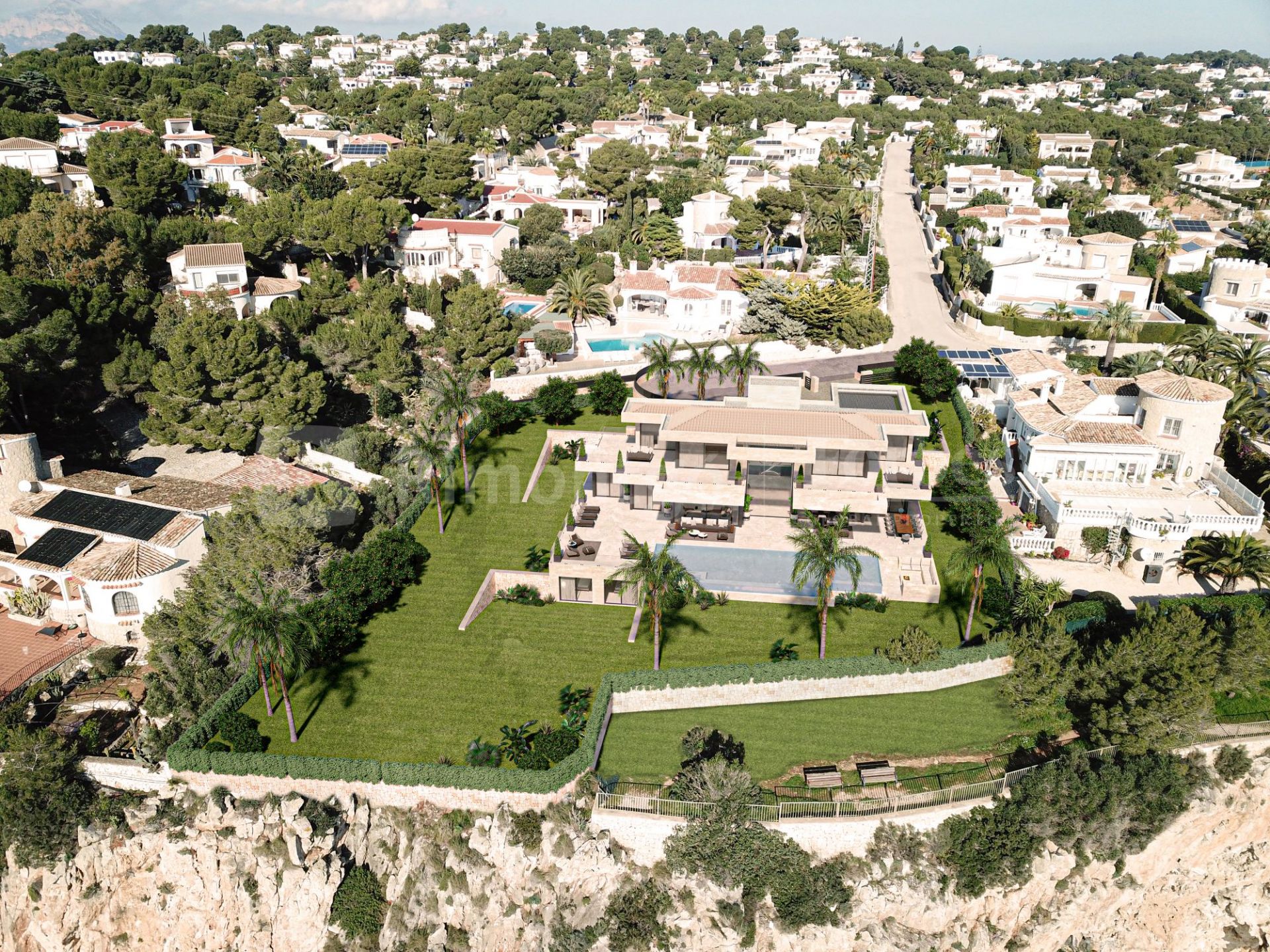 Bauprojekt für moderne Villa in La Siesta, Jávea (Alicante) Spanien, mit beeindruckendem Blick auf das Mittelmeer.