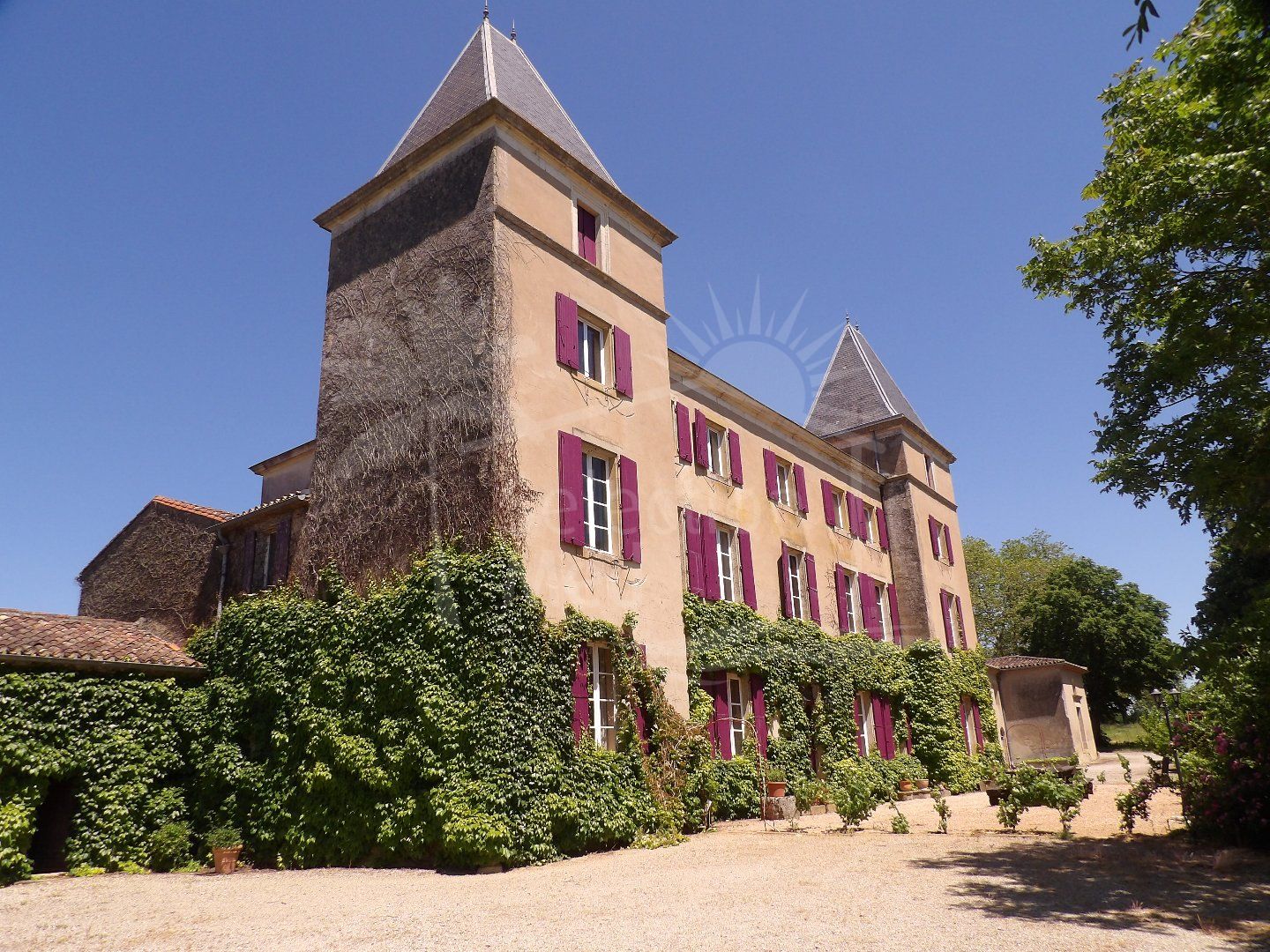 Authentique 20th century chateau with breath-taking views of the Pyrenees.