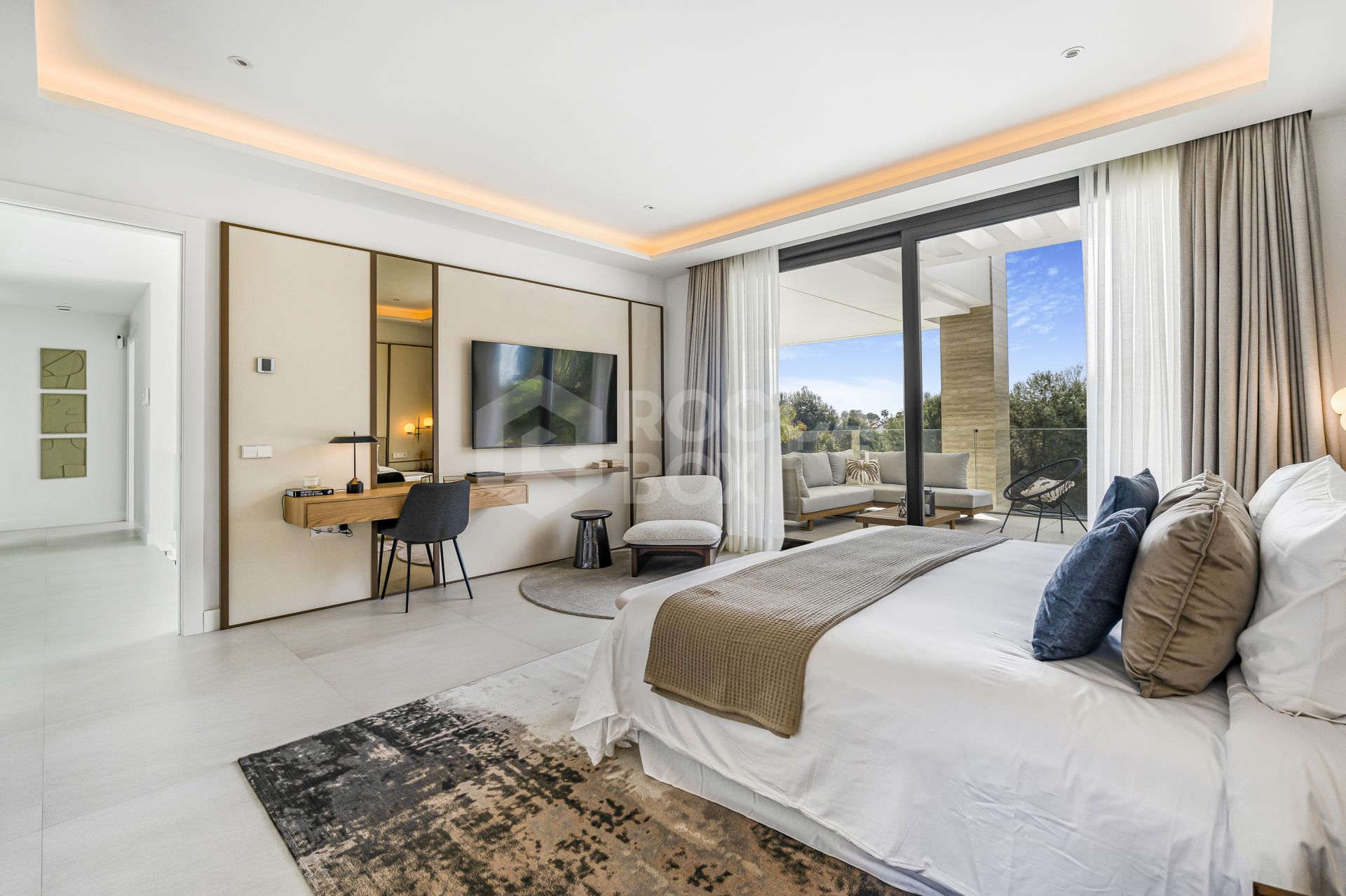 Brand New six bedroom, south facing villa in Lomas del Marques, an exclusive gated community just above the Puente Romano on Marbella's Golden Mile