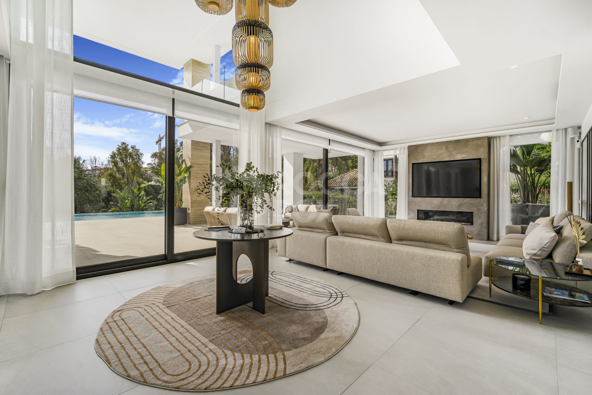 Brand New six bedroom, south facing villa in Lomas del Marques, an exclusive gated community just above the Puente Romano on Marbella's Golden Mile