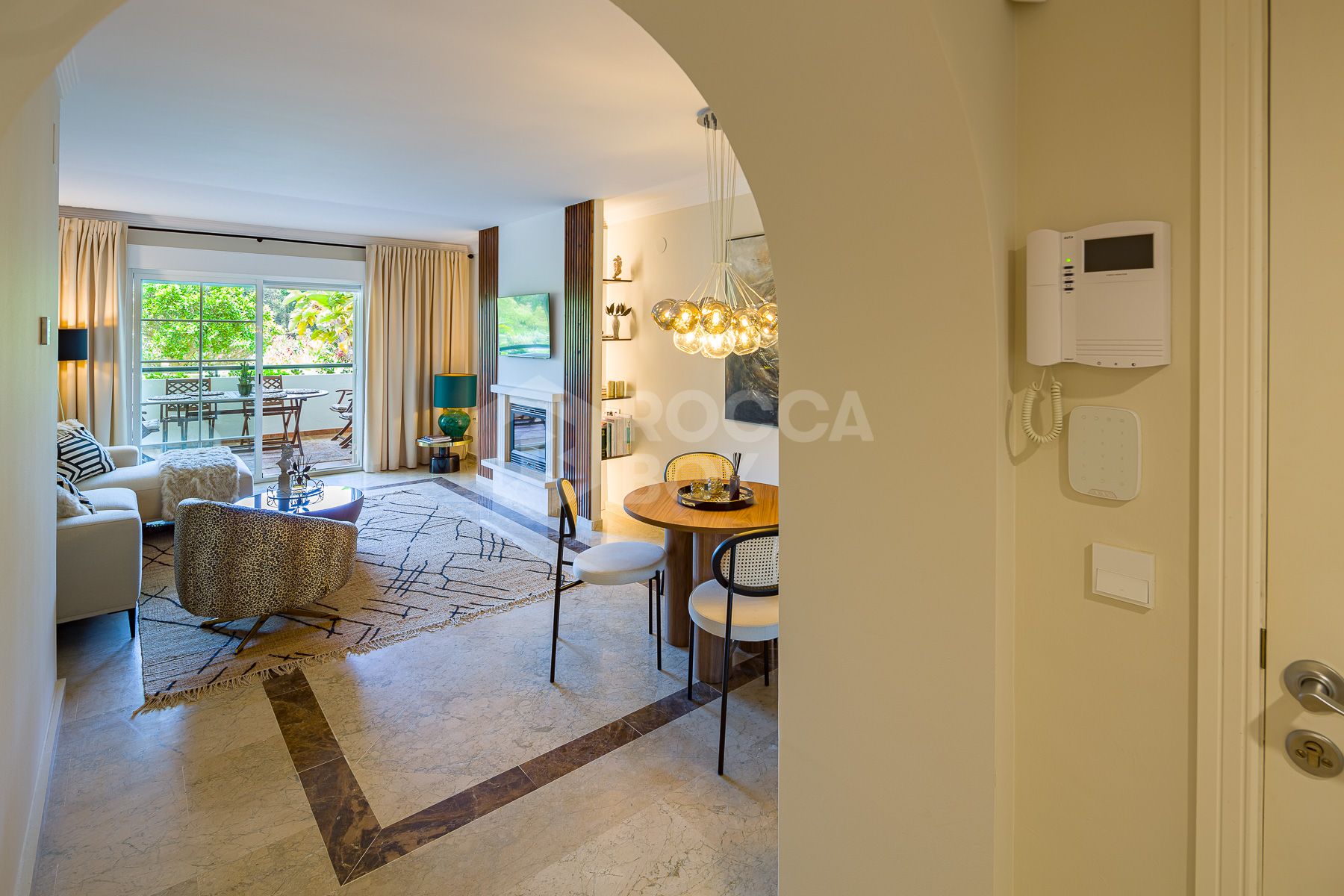 Stunning two bedroom south west facing elevated ground floor apartment in the heart of Marbella's Golden Mile