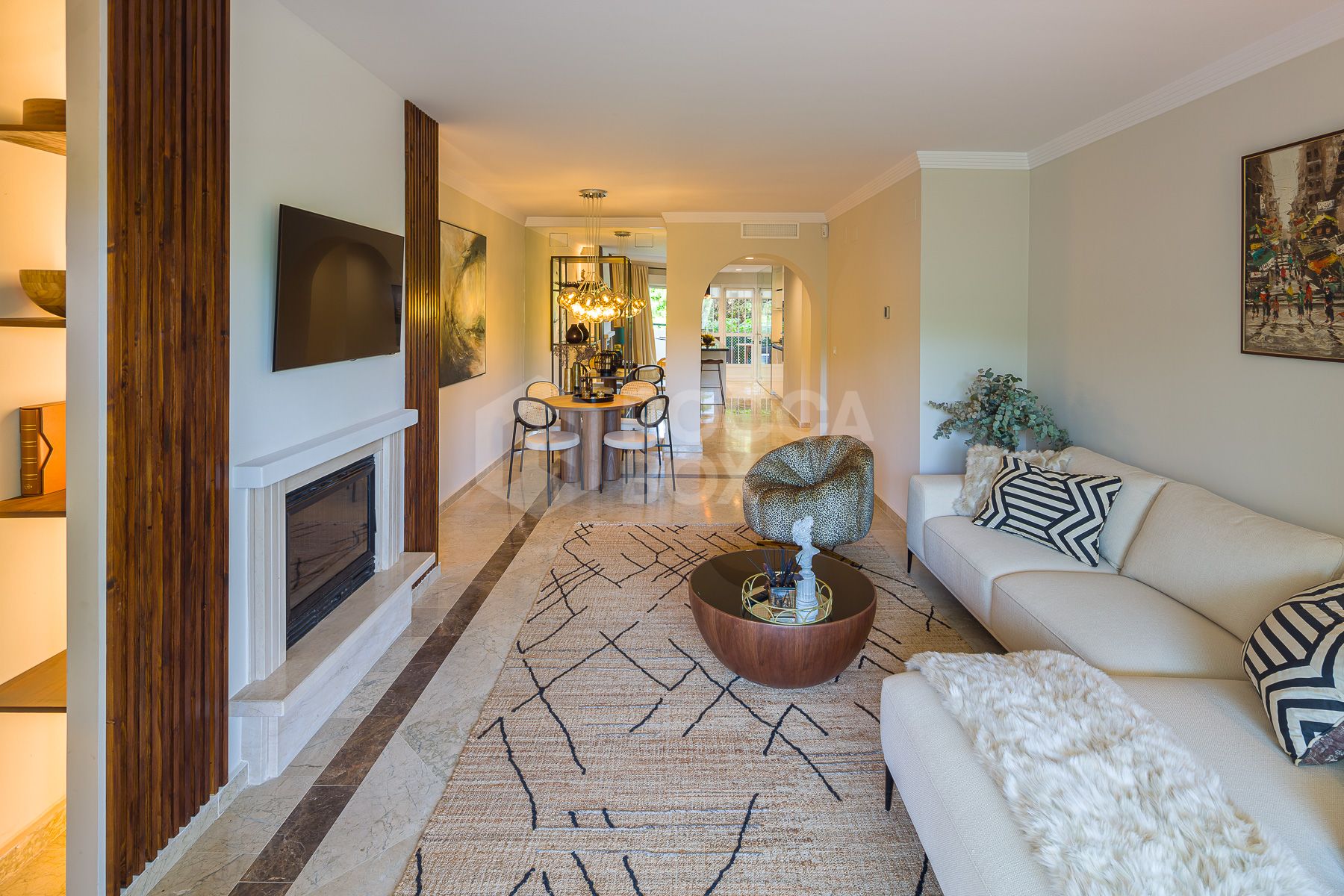 Stunning two bedroom south west facing elevated ground floor apartment in the heart of Marbella's Golden Mile