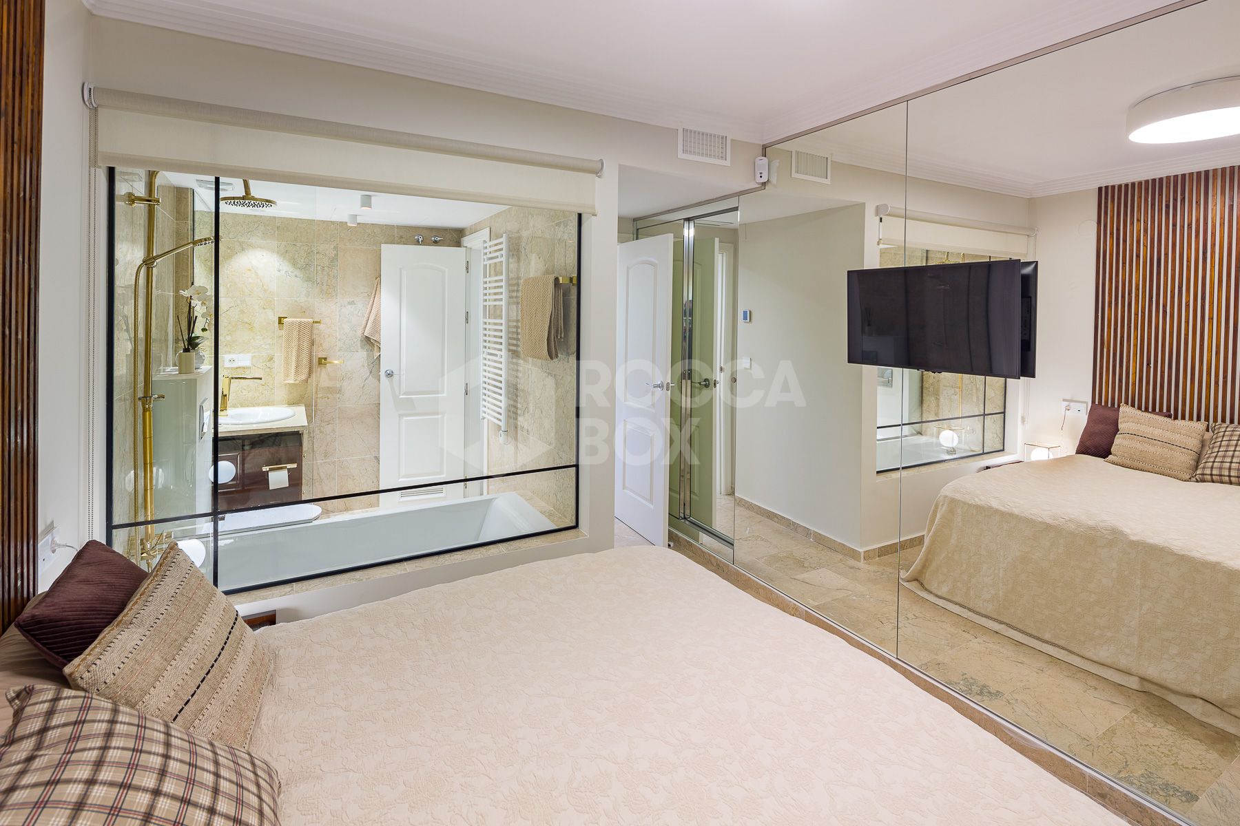 Stunning two bedroom south west facing elevated ground floor apartment in the heart of Marbella's Golden Mile