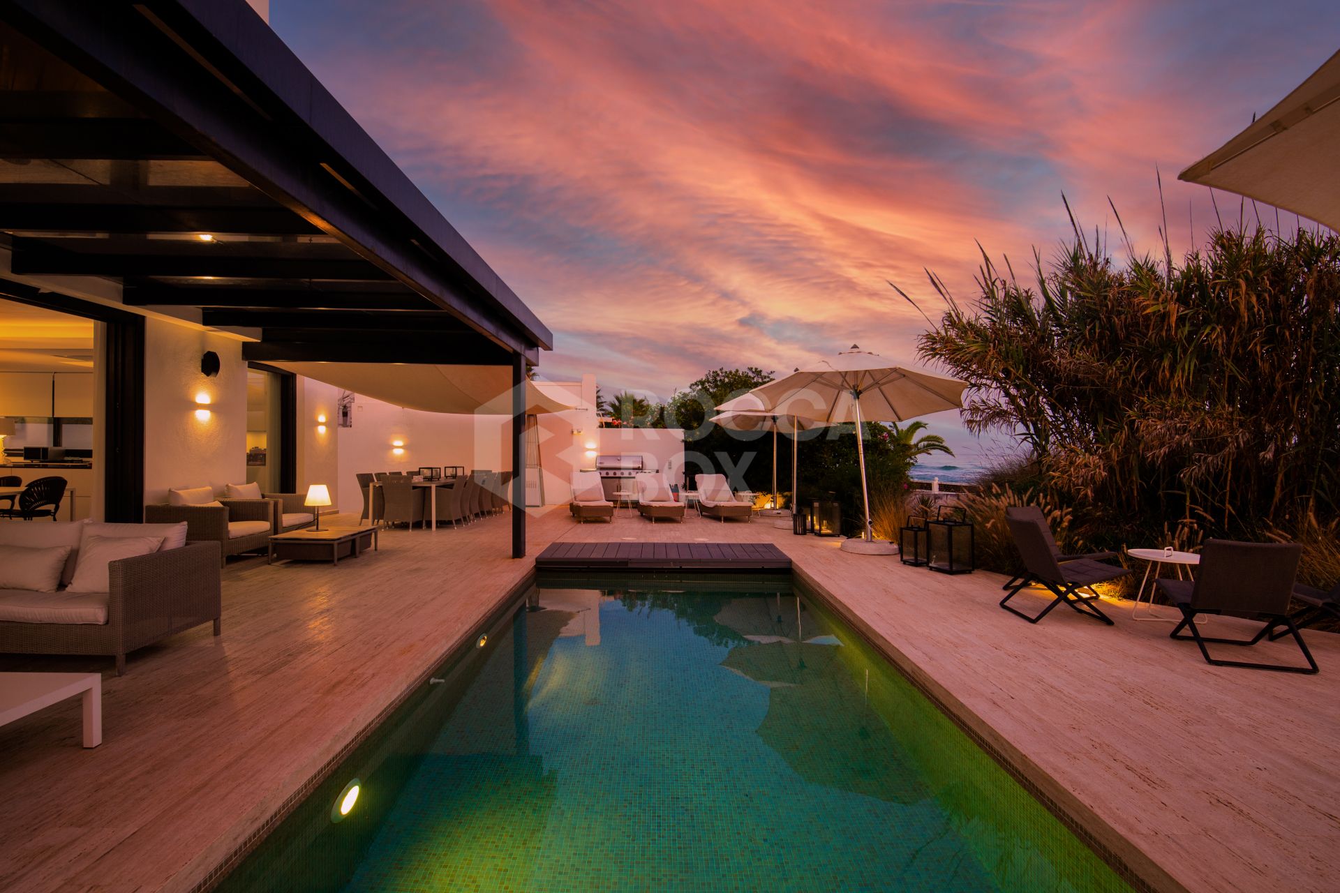 Spectacular South-East Facing Beachfront Villa with Direct Sea Access in Costabella, Marbella