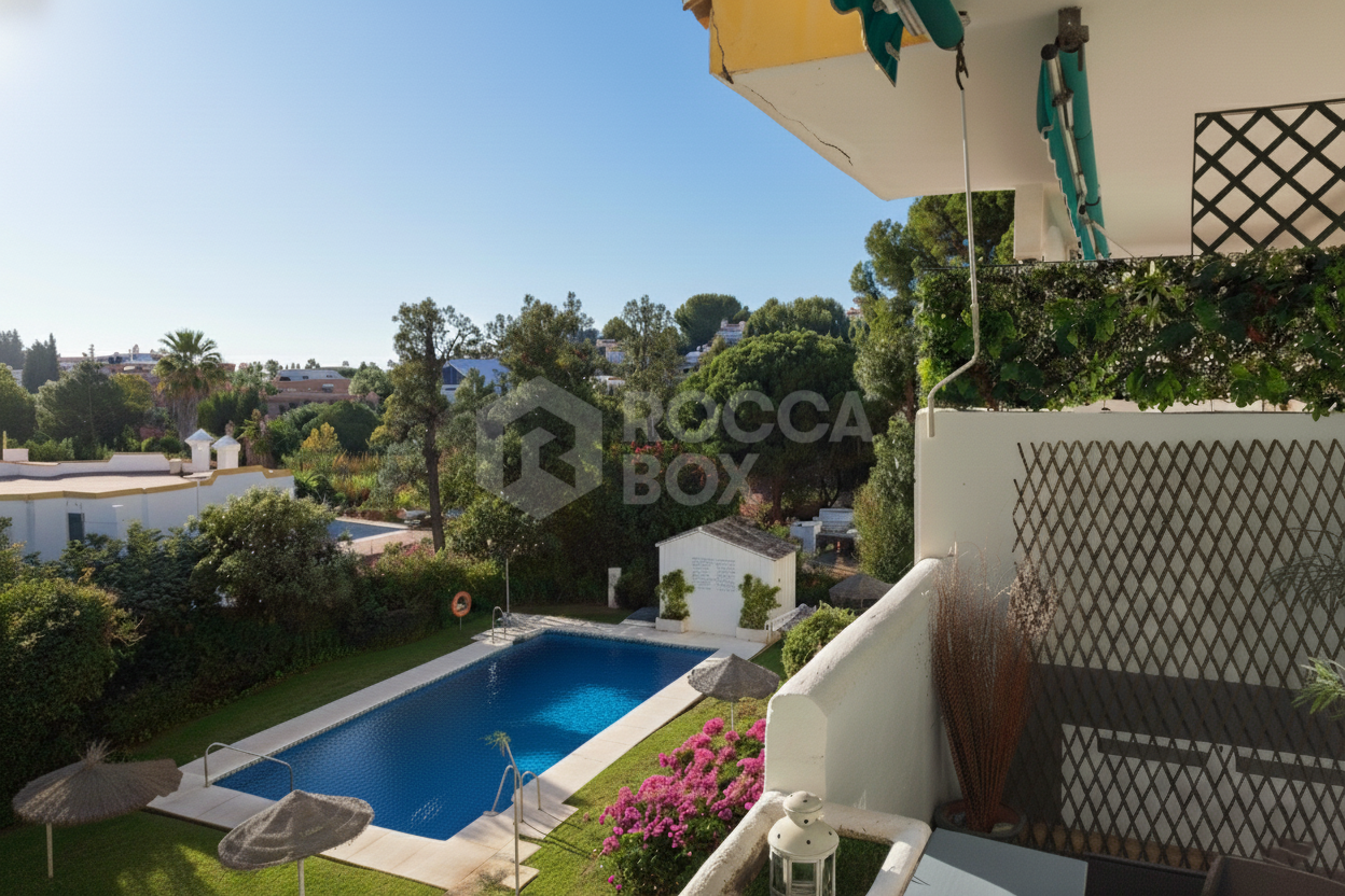 Bright south facing, recently renovated two bedroom apartment located in the beachside community of Artola Baja, Marbella