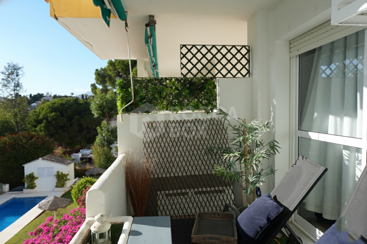 Bright south facing, recently renovated two bedroom apartment located in the beachside community of Artola Baja, Marbella