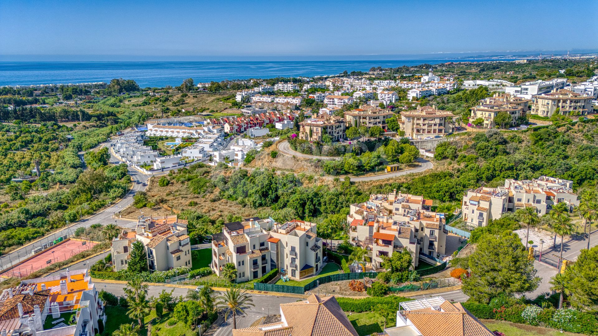 Spacious three bedroom, south west facing apartment in the gated community Ribera Luar, Estepona with large private garden