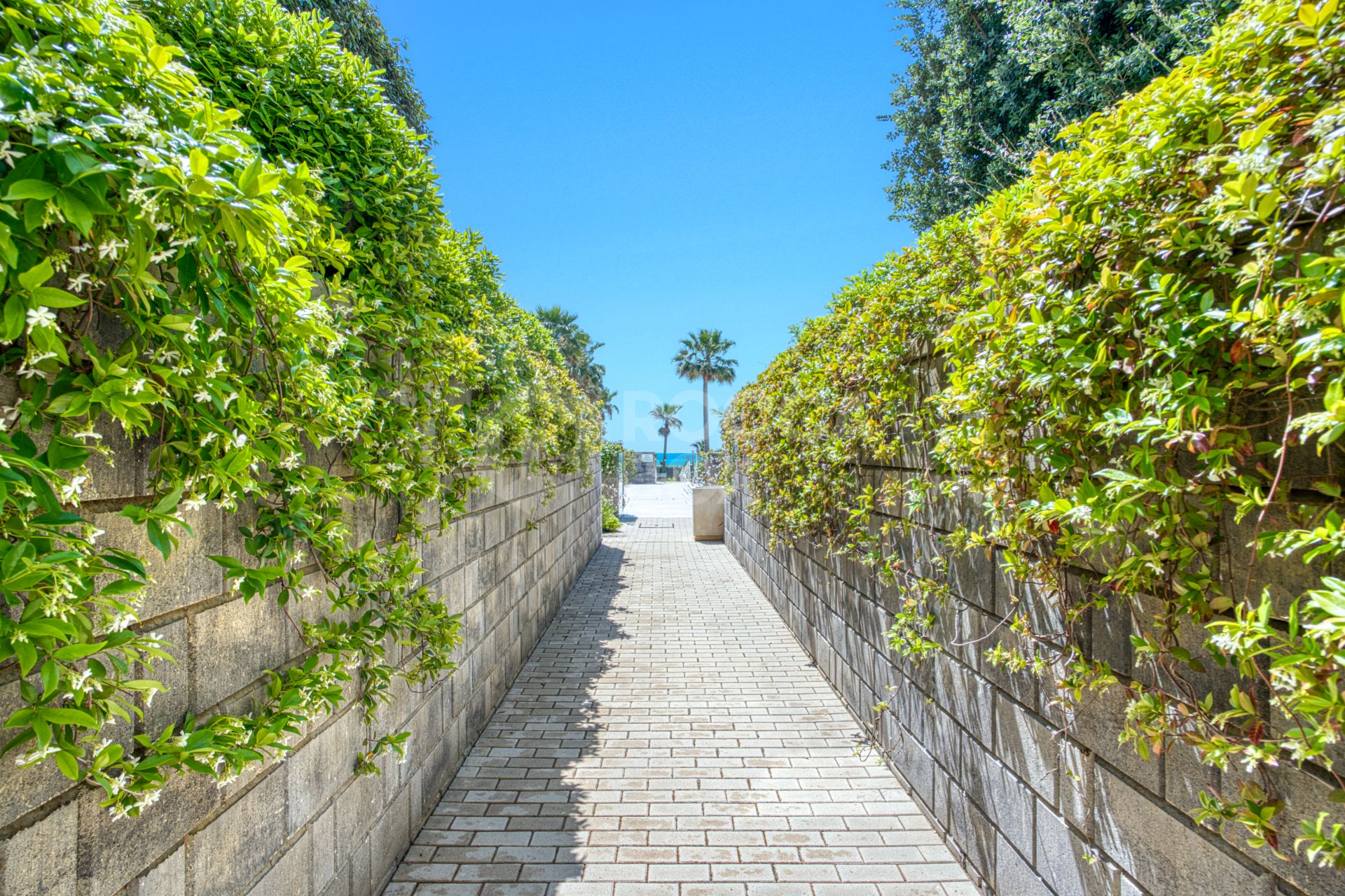 Luxurious south-facing four-bedroom duplex penthouse, frontline beach, located in a beachfront community on Marbella’s prestigious New Golden Mile with sea views.