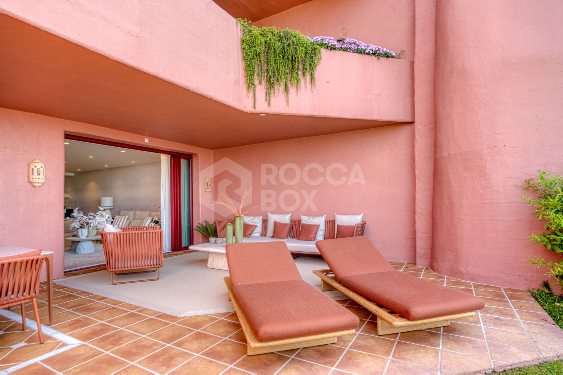 Impeccably renovated, south facing beach front, garden apartment located in the exclusive Menara Beach community on the sought-after New Golden Mile