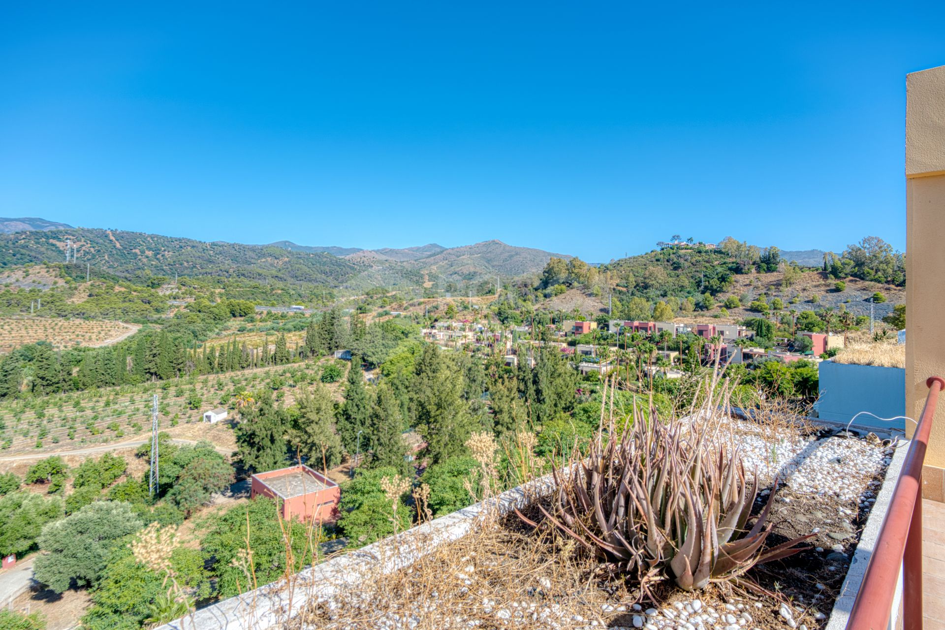 Charming west facing, three bedroom duplex penthouse located in the gated community Parque Botanico, Estepona