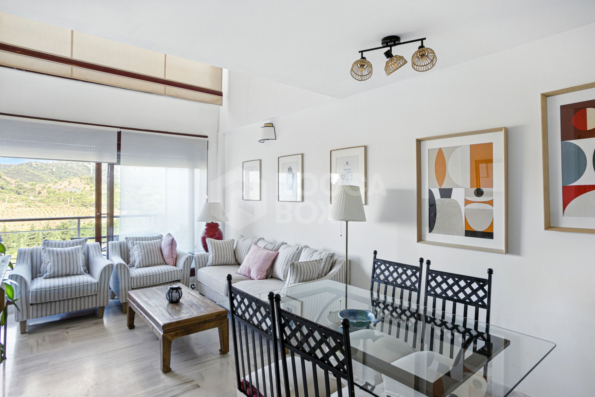 Charming west facing, three bedroom duplex penthouse located in the gated community Parque Botanico, Estepona