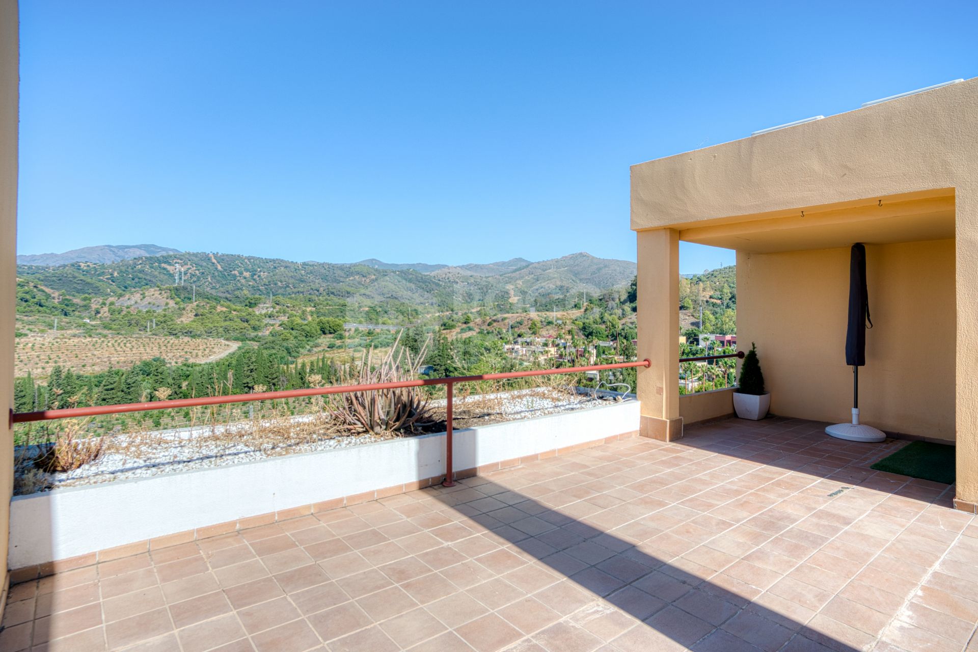 Charming west facing, three bedroom duplex penthouse located in the gated community Parque Botanico, Estepona