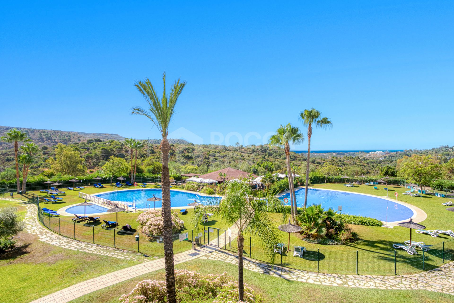 Charming west facing, three bedroom duplex penthouse located in the gated community Parque Botanico, Estepona