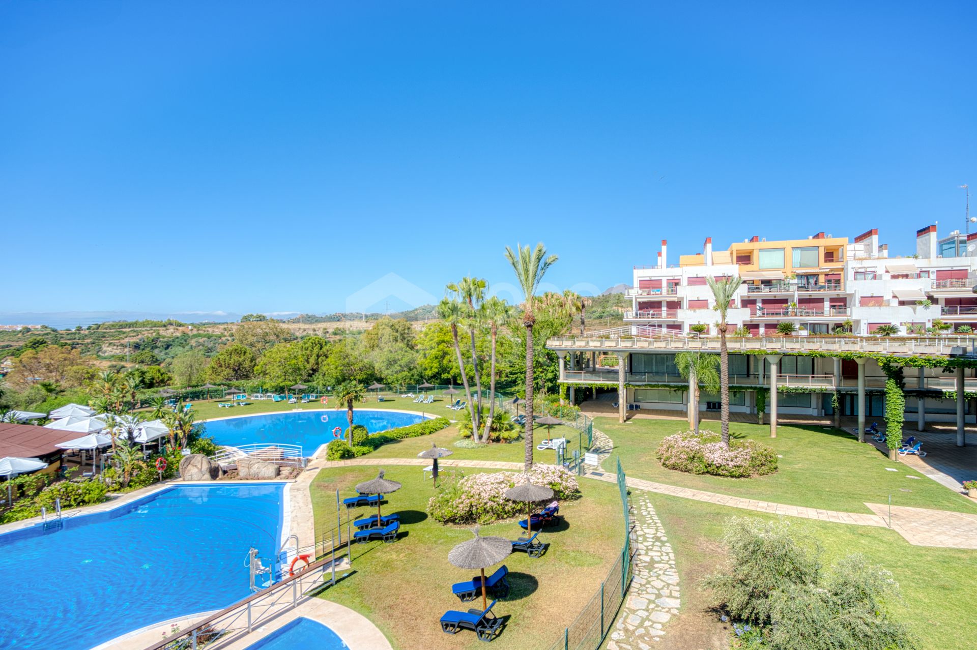 Charming west facing, three bedroom duplex penthouse located in the gated community Parque Botanico, Estepona