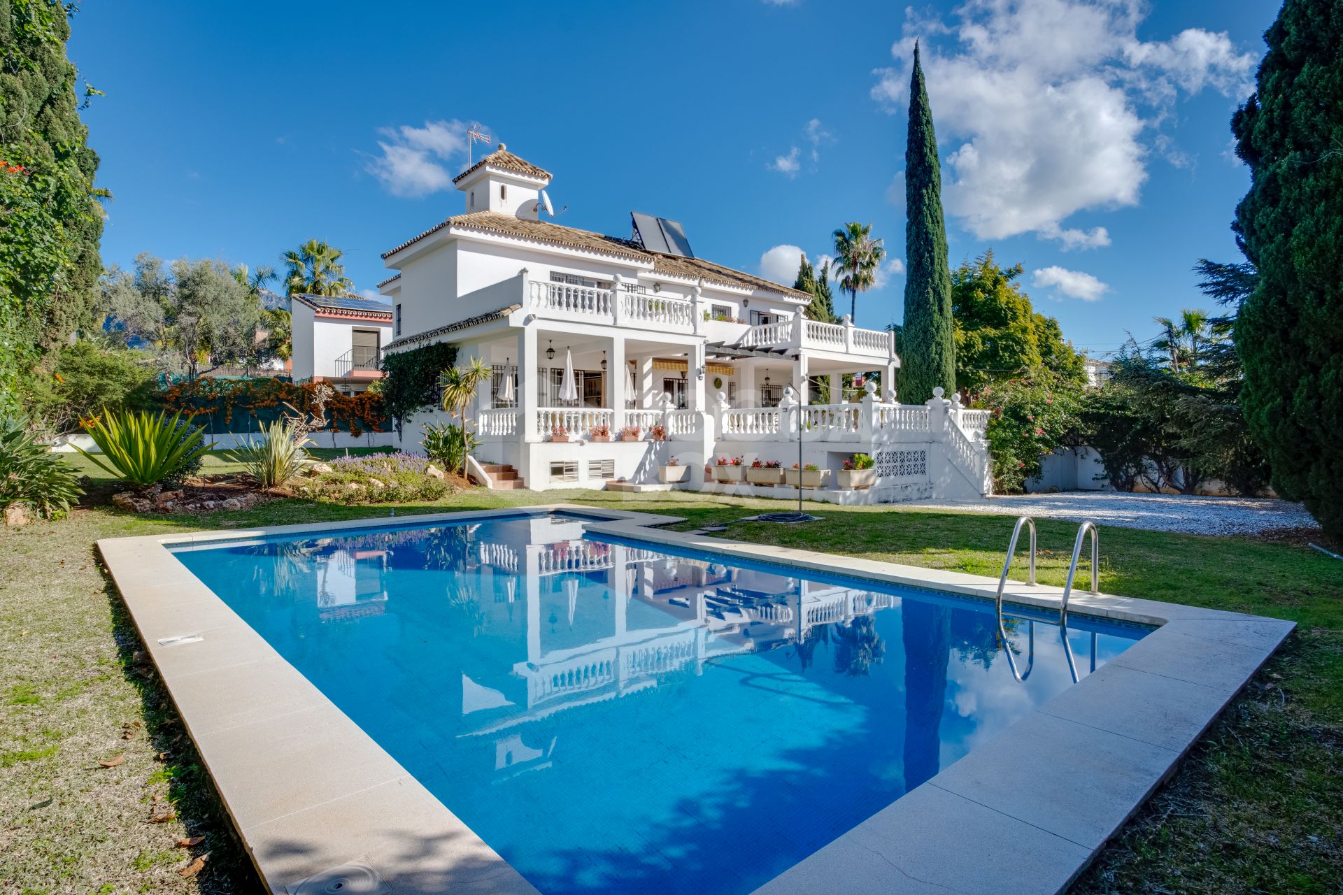 Spacious south facing six-bedroom villa in Marbella, with sea views