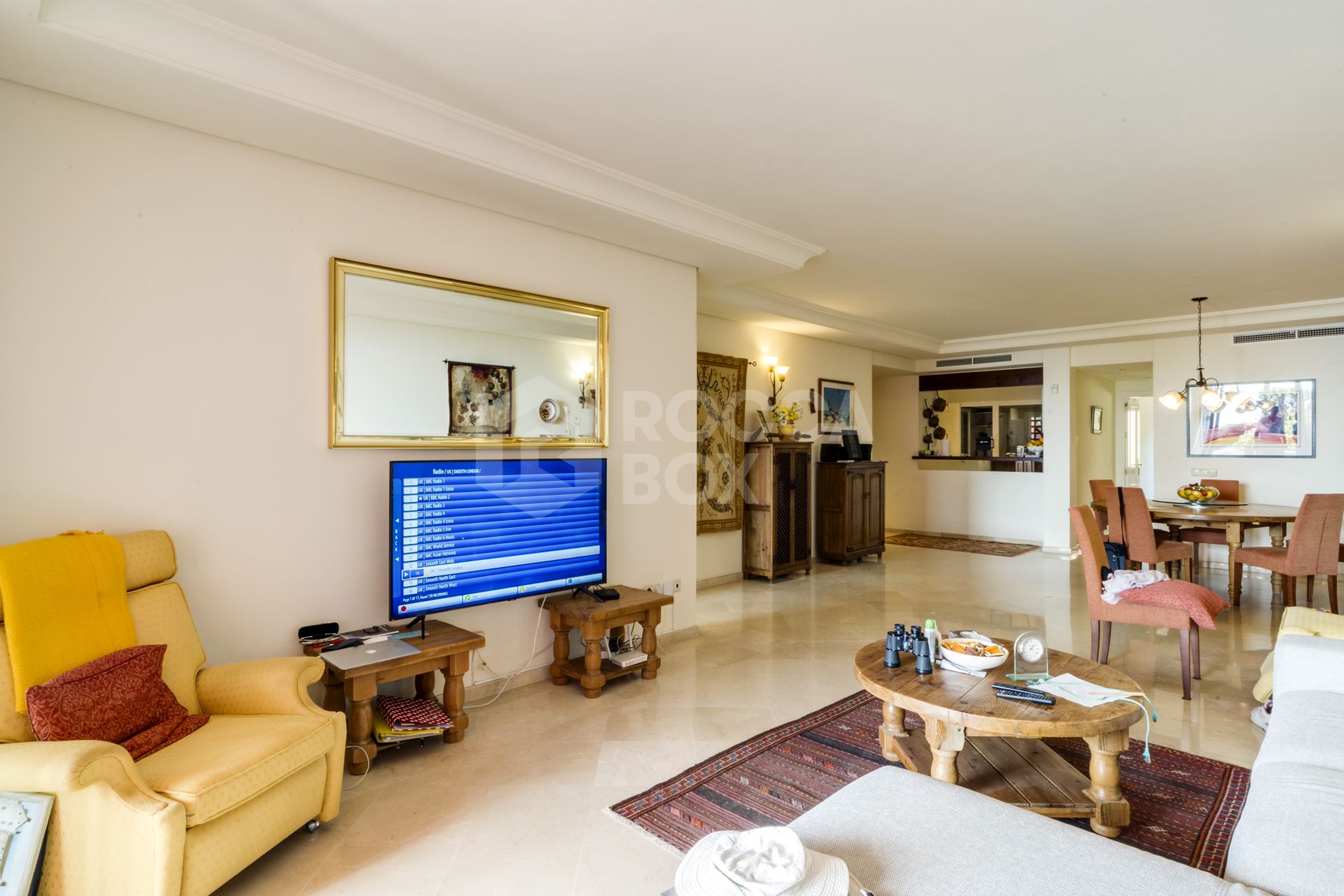 Impressive two bedroom, beach front ground floor apartment located in the luxury gated community of Menara Beach, Estepona.