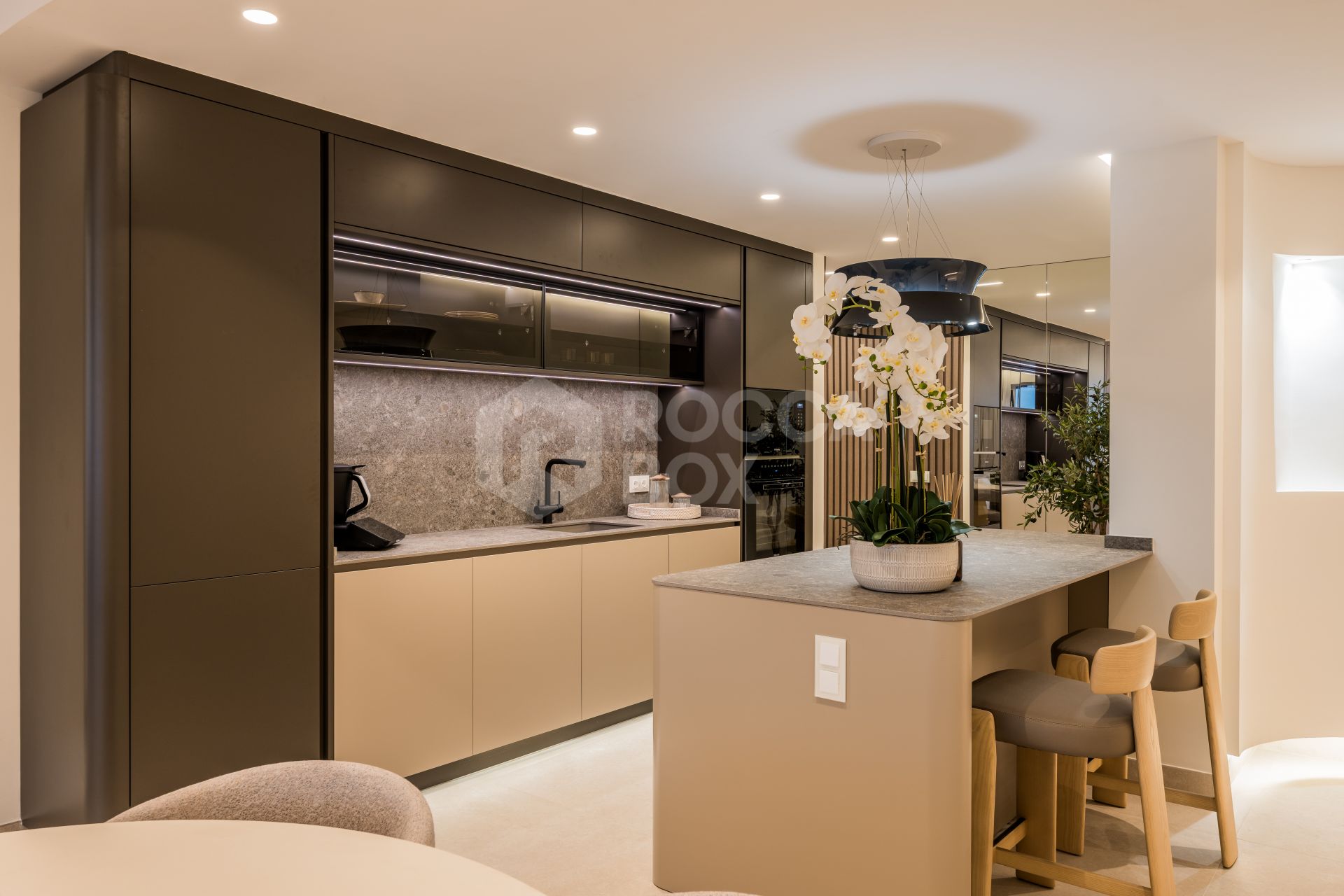 Stunning south-facing three bedroom penthouse located in the exclusive gated community of Bahia Del Velerin, Estepona.