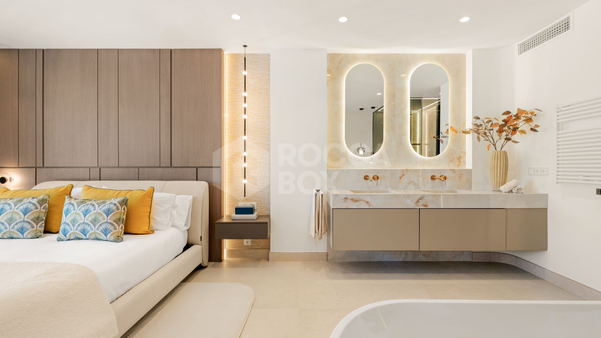 Stunning south-facing three bedroom penthouse located in the exclusive gated community of Bahia Del Velerin, Estepona.