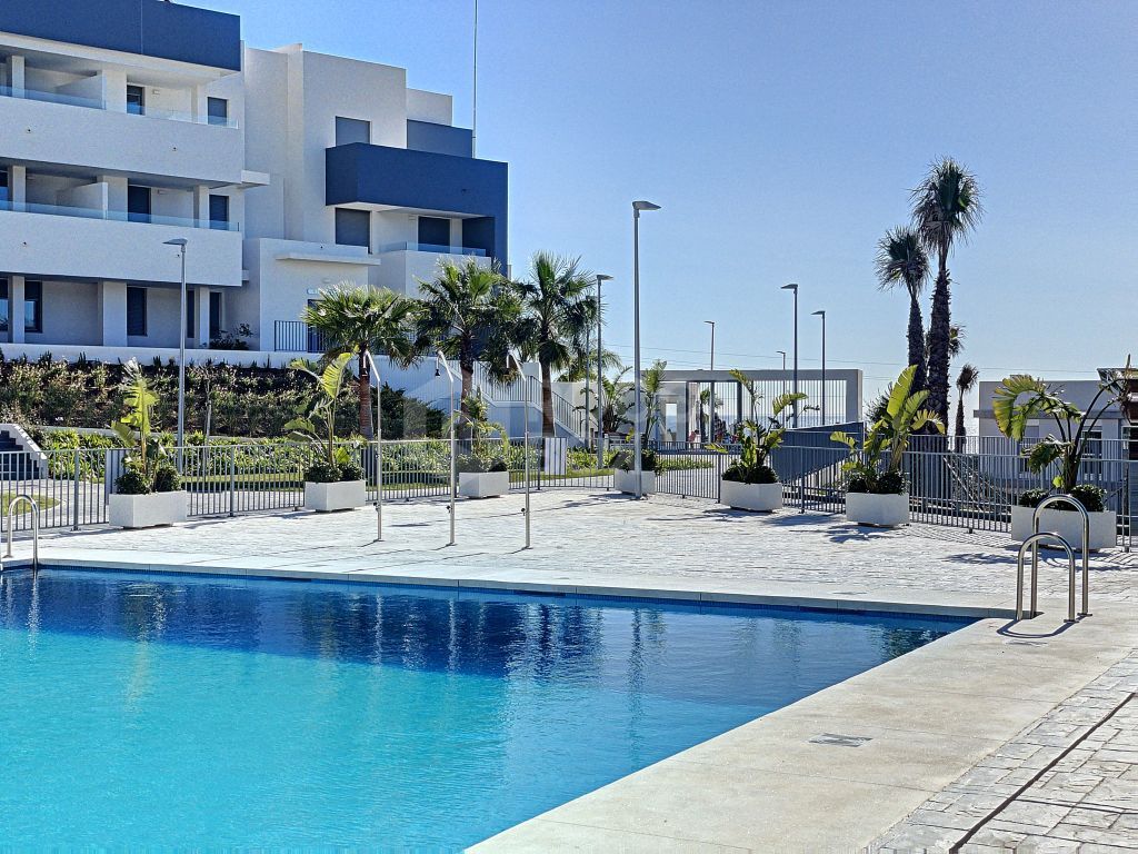 A gated residential complex of only 66 apartments of two or three bedrooms, less than 1 km away from the beach.