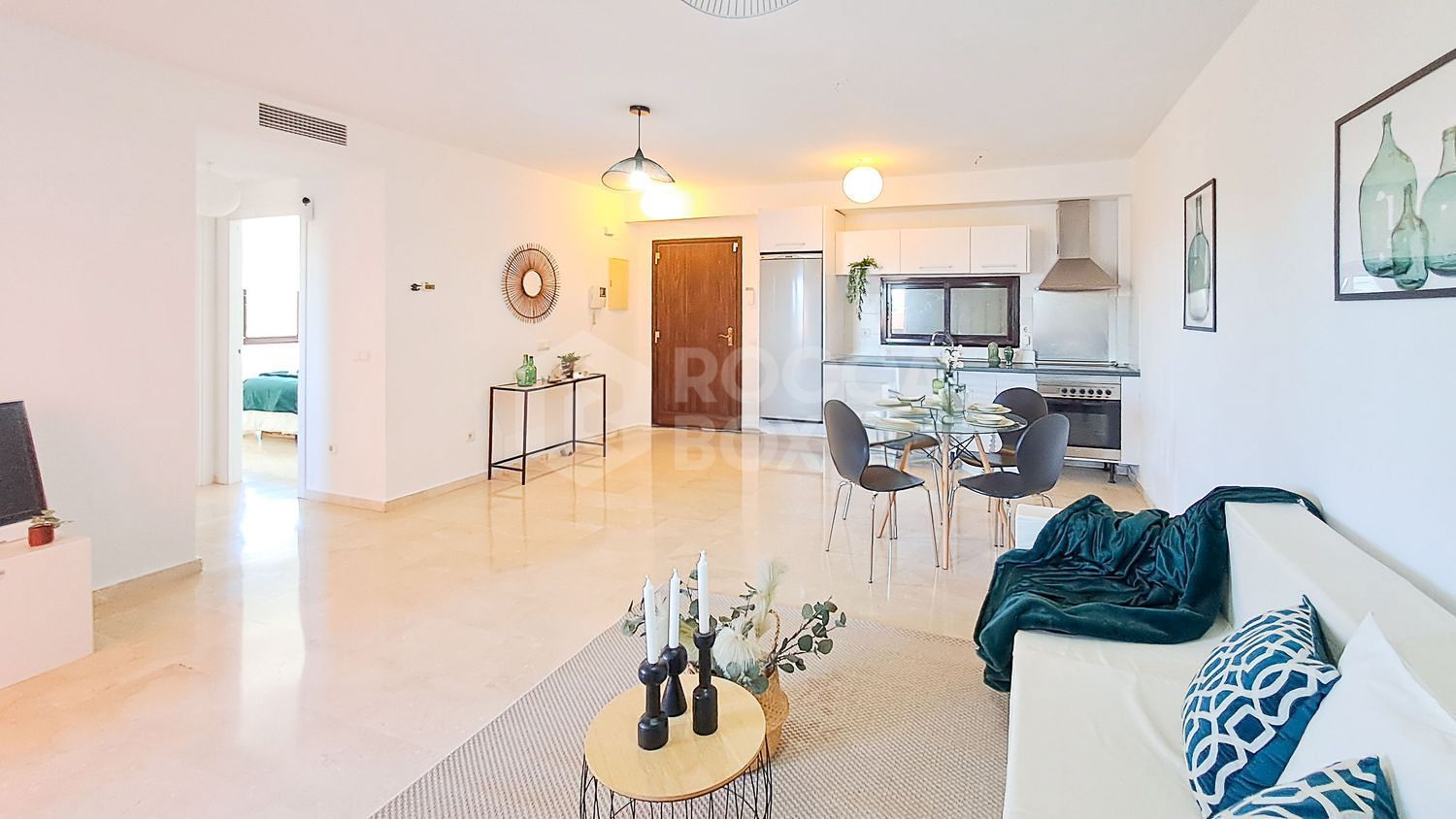 Apartment Steps from Estepona Promenade with Pool & Garden Views