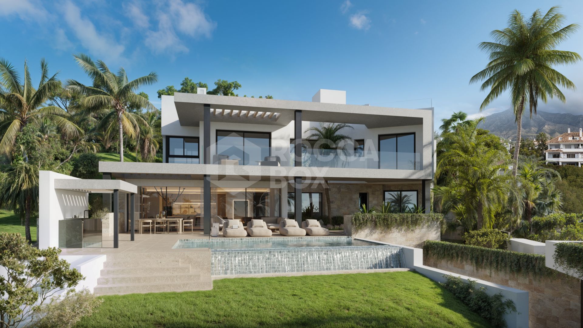Architectural Elegance on the Golden Mile : Contemporary 5-Bedroom Villa with Sea Views & Timeless Luxury