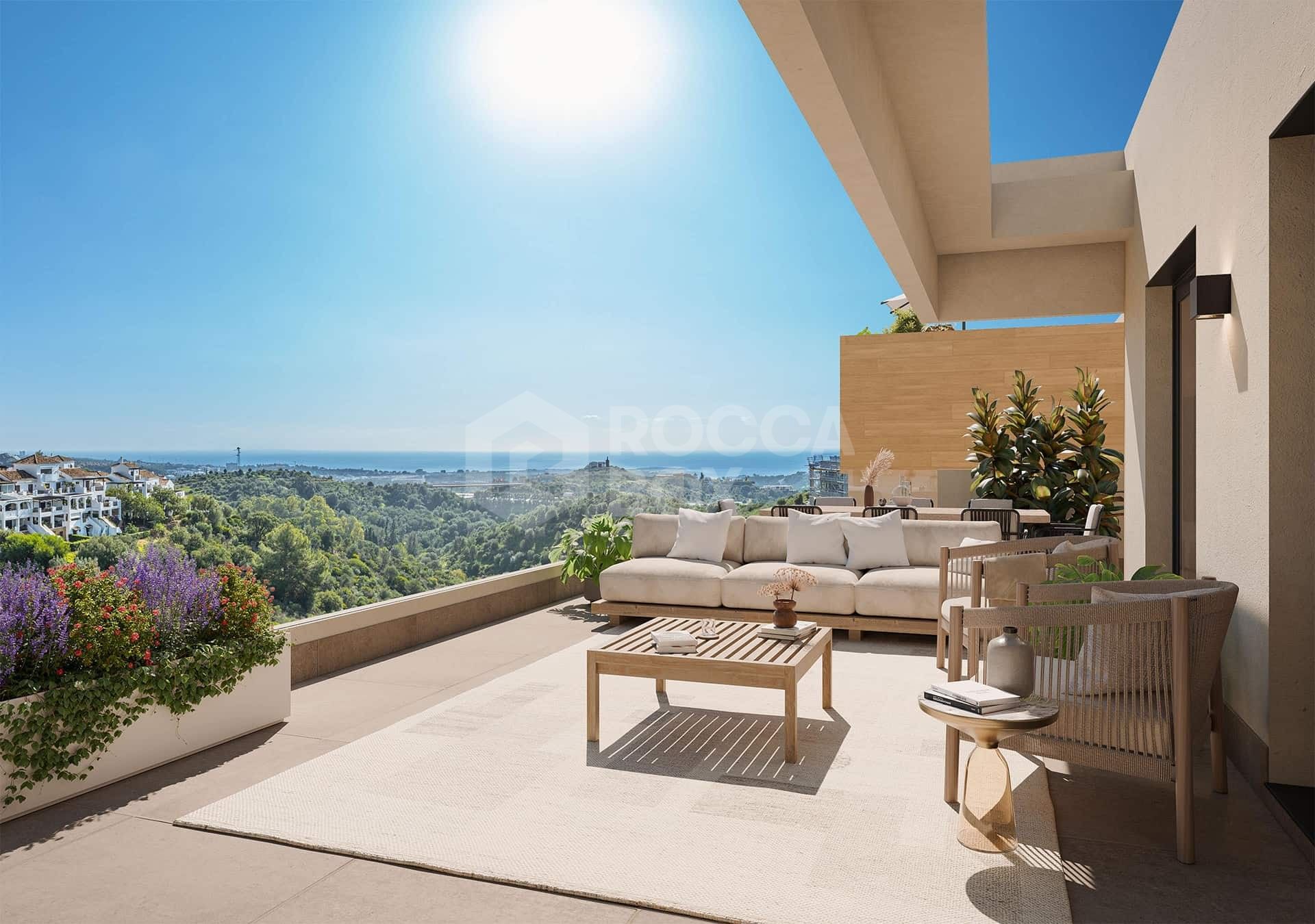 Stylish 2-Bed Mediterranean Home with Sea Views & Resort-Style Amenities