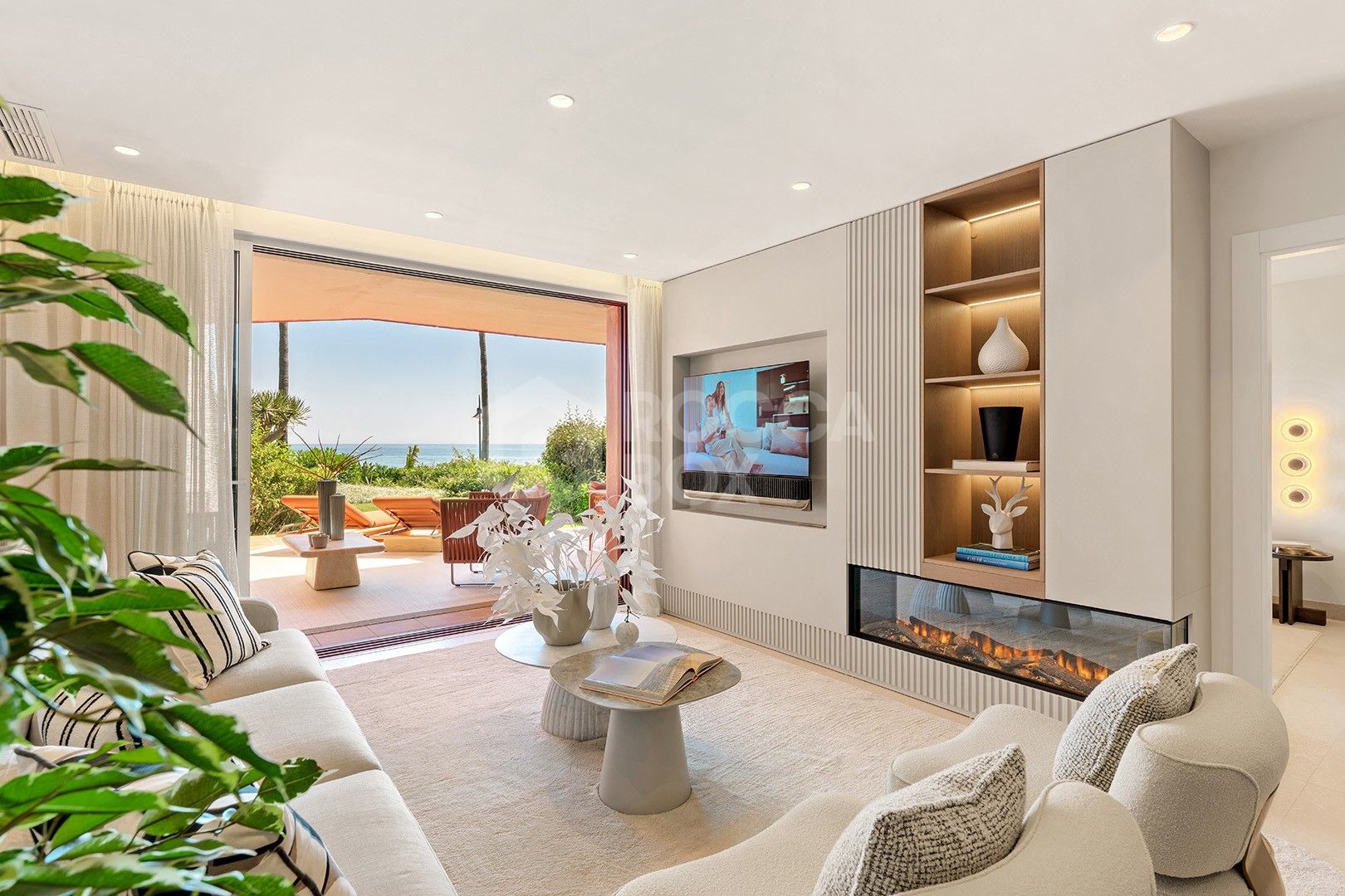 Newly Renovated Beachfront Ground-Floor Apartment with Private Terrace & Sea Views