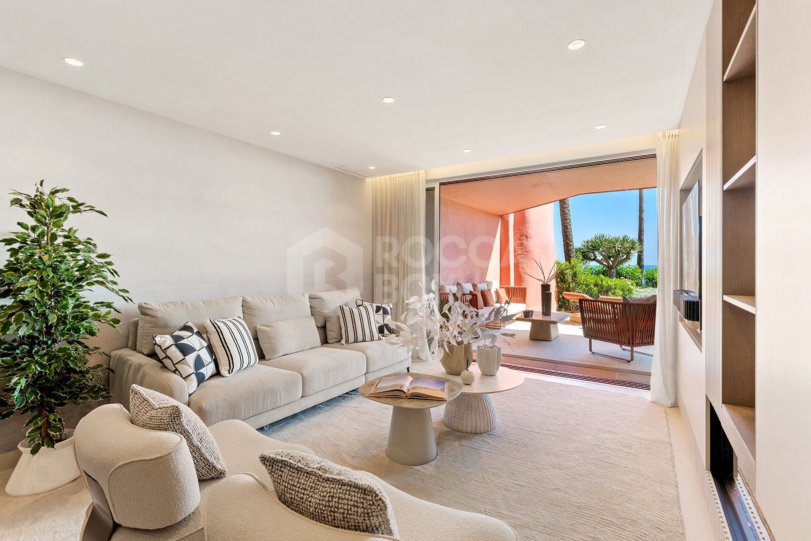 Newly Renovated Beachfront Ground-Floor Apartment with Private Terrace & Sea Views