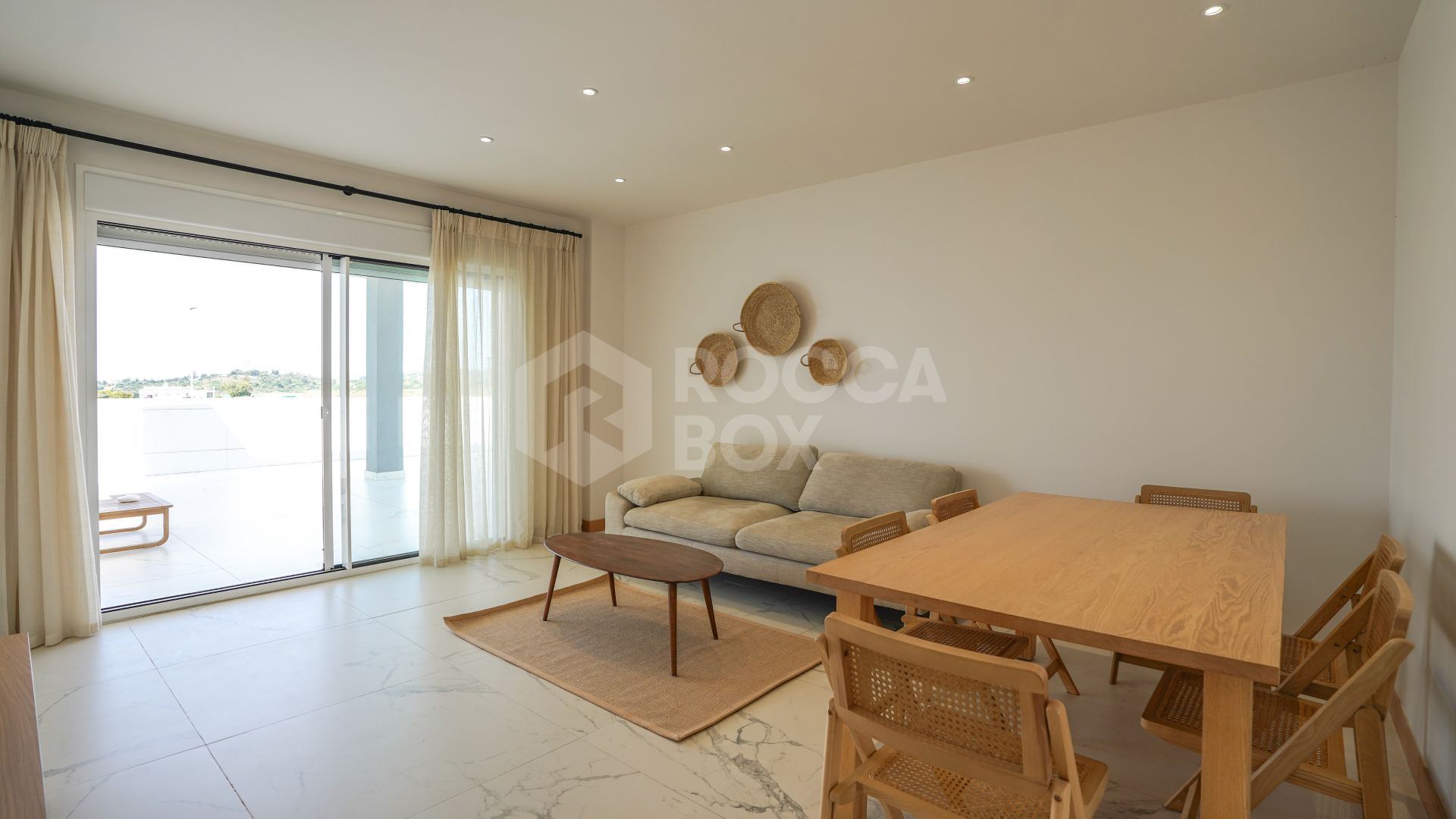 Long-term rental 2-bedroom apartment with large terrace, new construction.