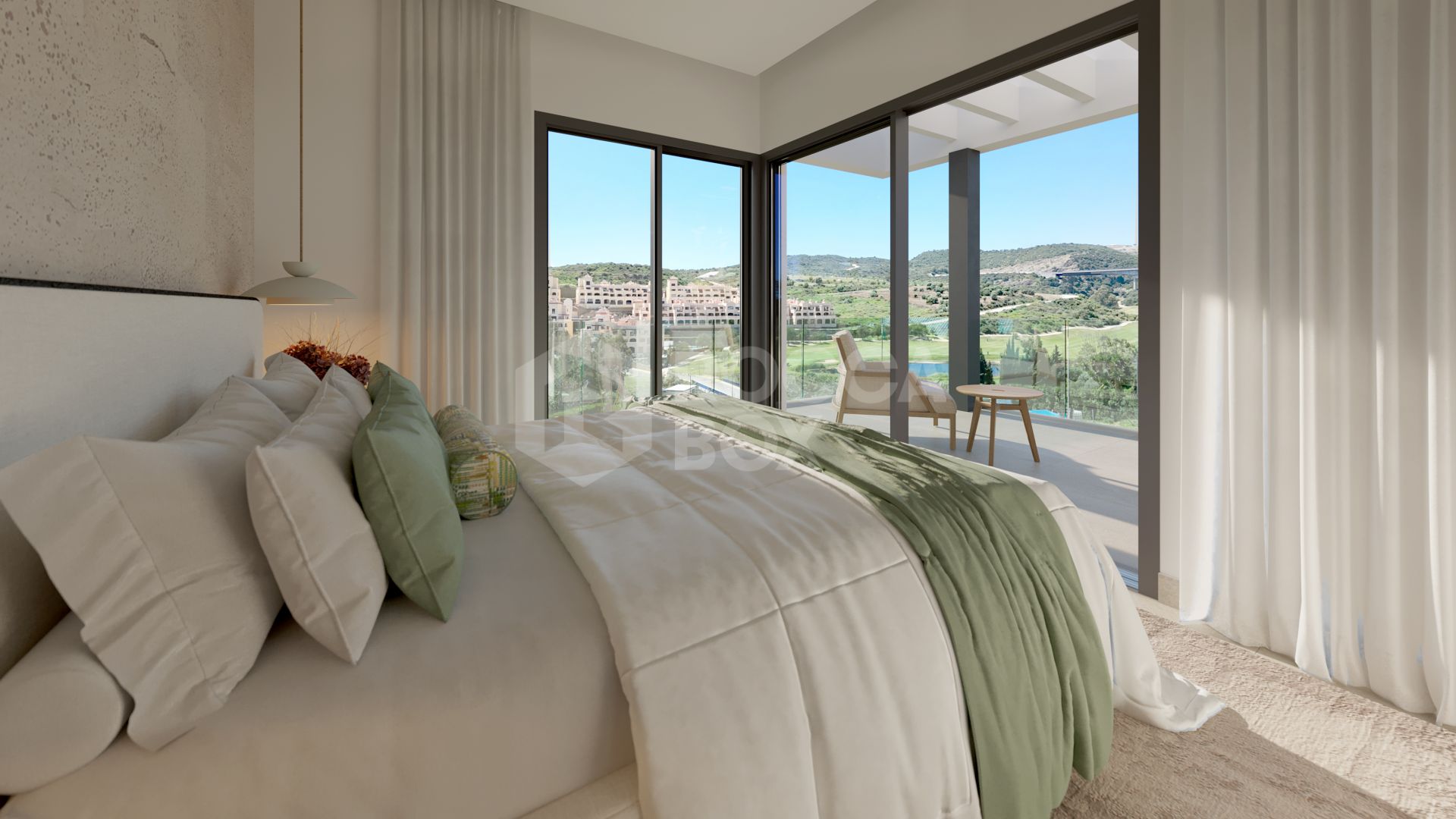 Modern 3-Bedroom Luxury Villa with Panoramic Golf & Sea Views in a Prime Natural Setting