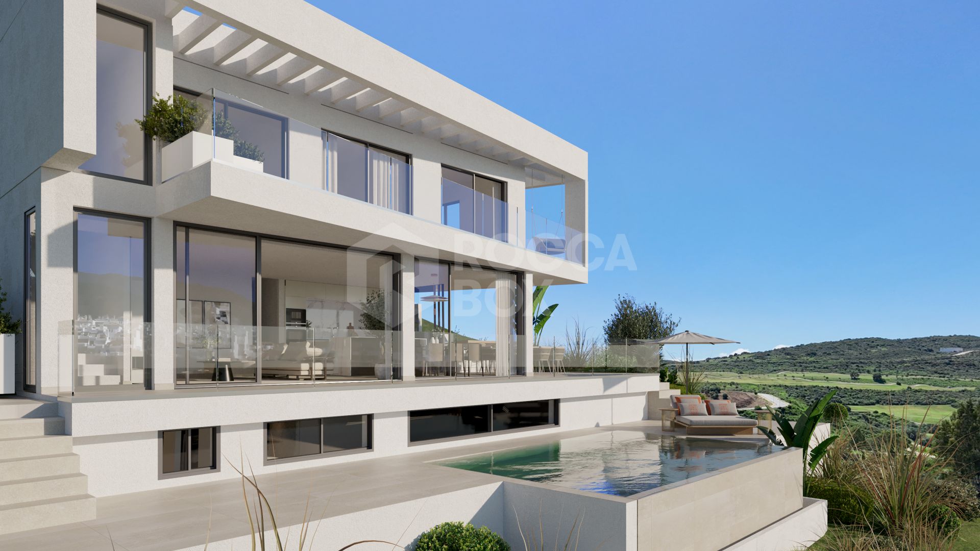 Modern 3-Bedroom Luxury Villa with Panoramic Golf & Sea Views in a Prime Natural Setting