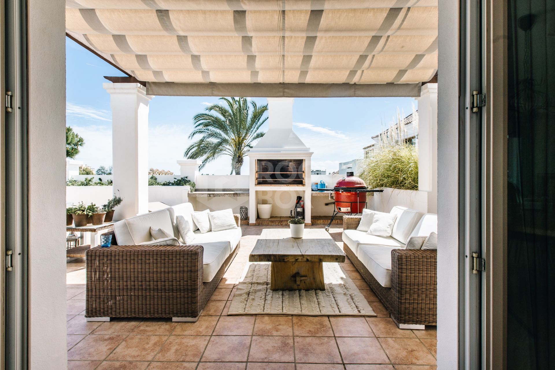 Elegant Andalusian-Style Villa Frontline to La Resina Golf with Heated Pool & Garden Oasis