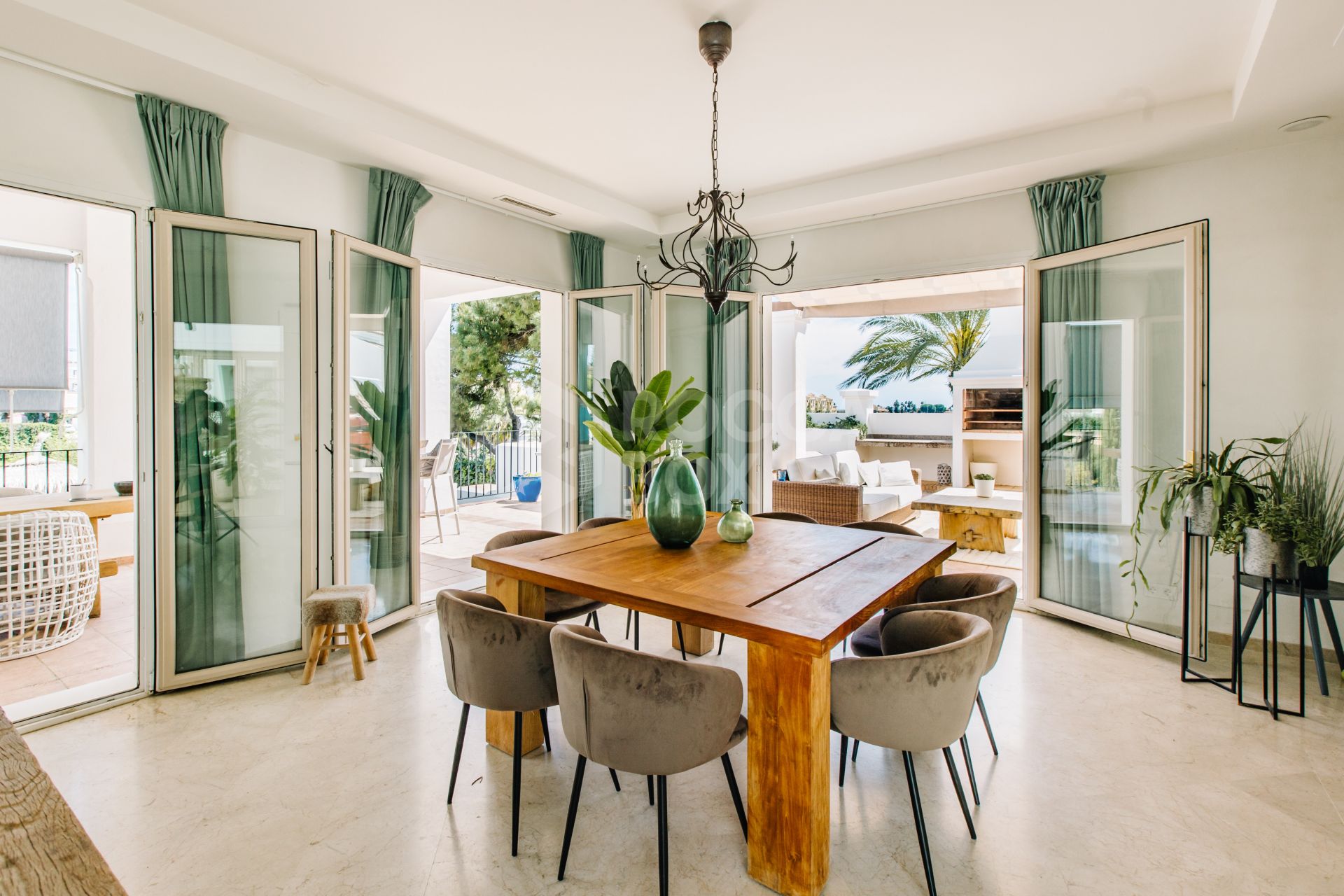 Elegant Andalusian-Style Villa Frontline to La Resina Golf with Heated Pool & Garden Oasis