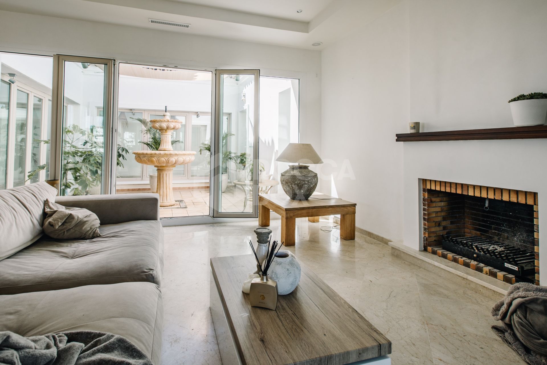 Elegant Andalusian-Style Villa Frontline to La Resina Golf with Heated Pool & Garden Oasis