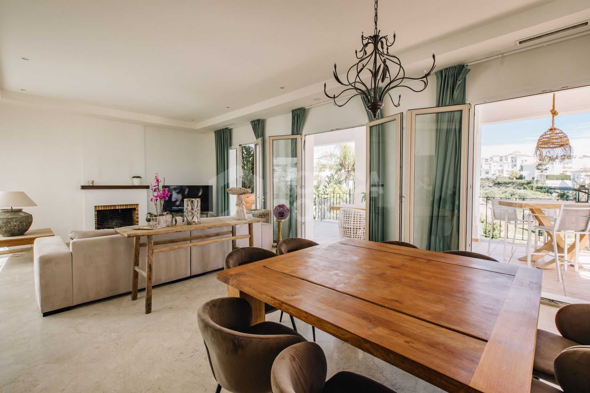 Elegant Andalusian-Style Villa Frontline to La Resina Golf with Heated Pool & Garden Oasis