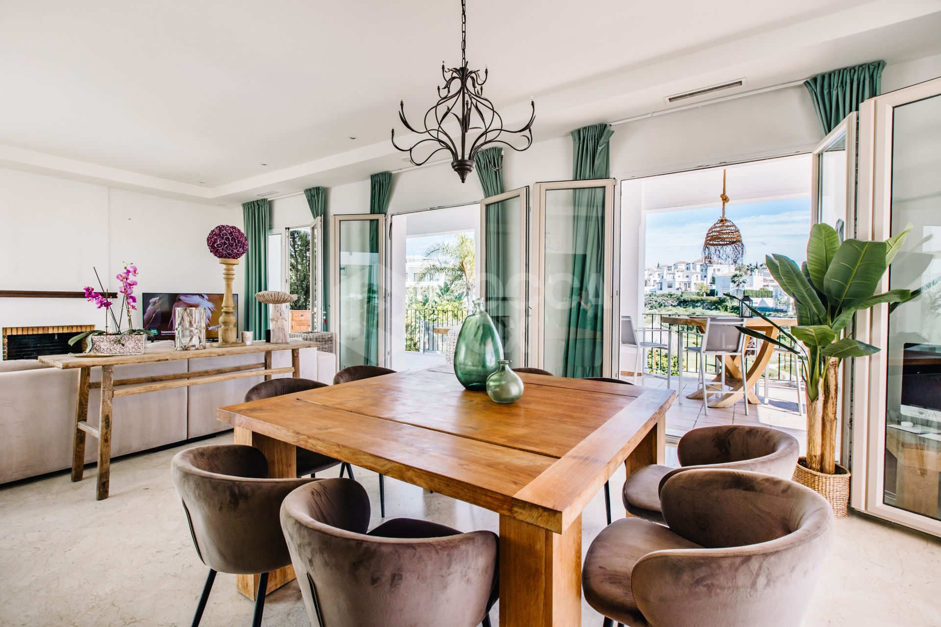 Elegant Andalusian-Style Villa Frontline to La Resina Golf with Heated Pool & Garden Oasis